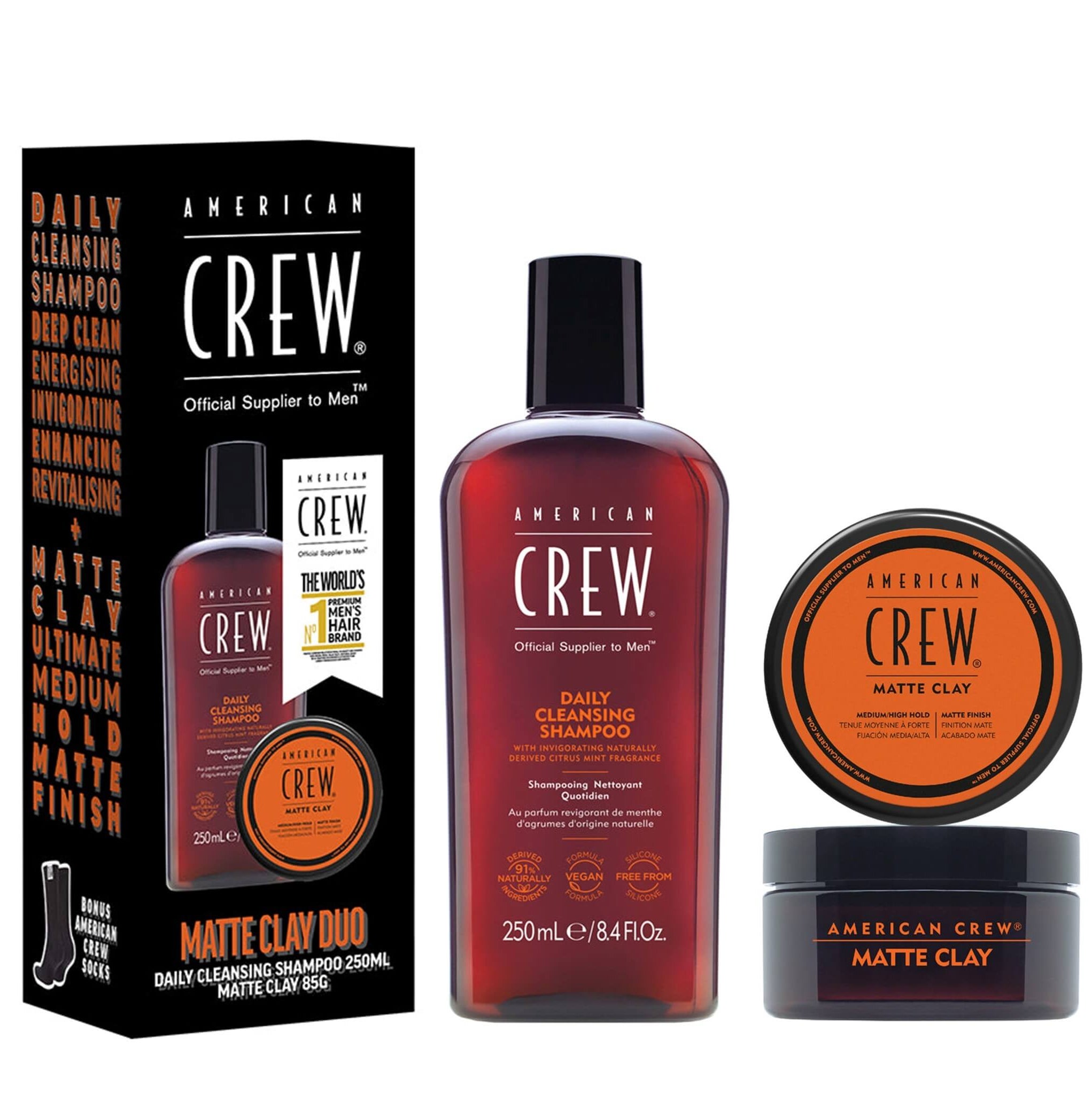 American Crew Matte Clay + Cleansing S-poo Duo Set