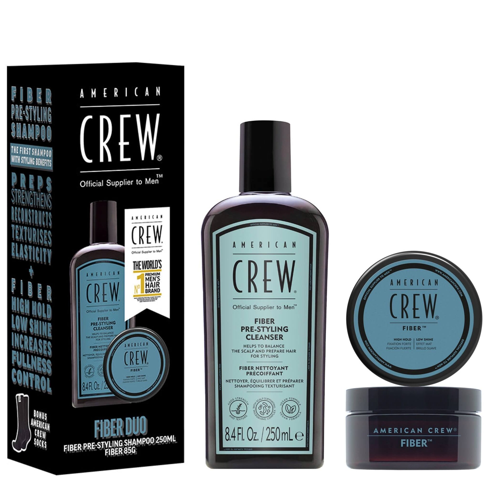 AMERICAN CREW Mens Fiber Pre-Styling Cleanser DUO Pack