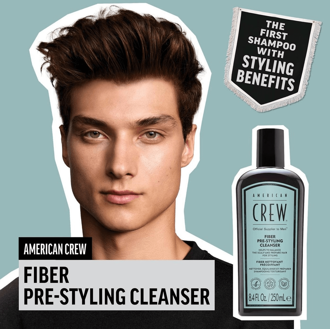 AMERICAN CREW Mens Fiber Pre-Styling Cleanser 250ml