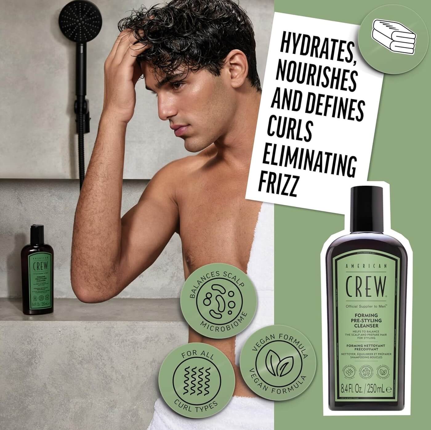 AMERICAN CREW Mens Forming Pre-Styling Cleanser + Forming Cream