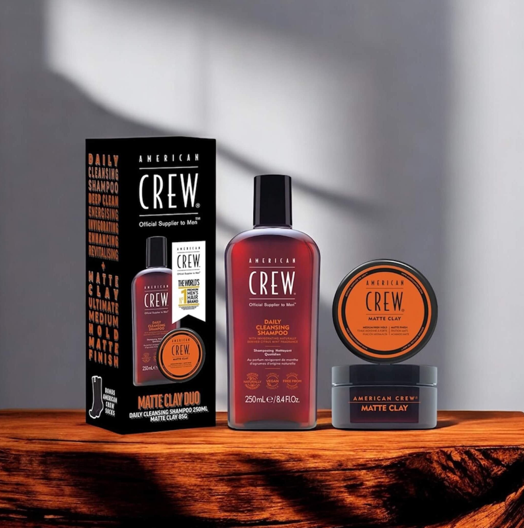 American Crew Matte Clay + Cleansing S-poo Duo Set