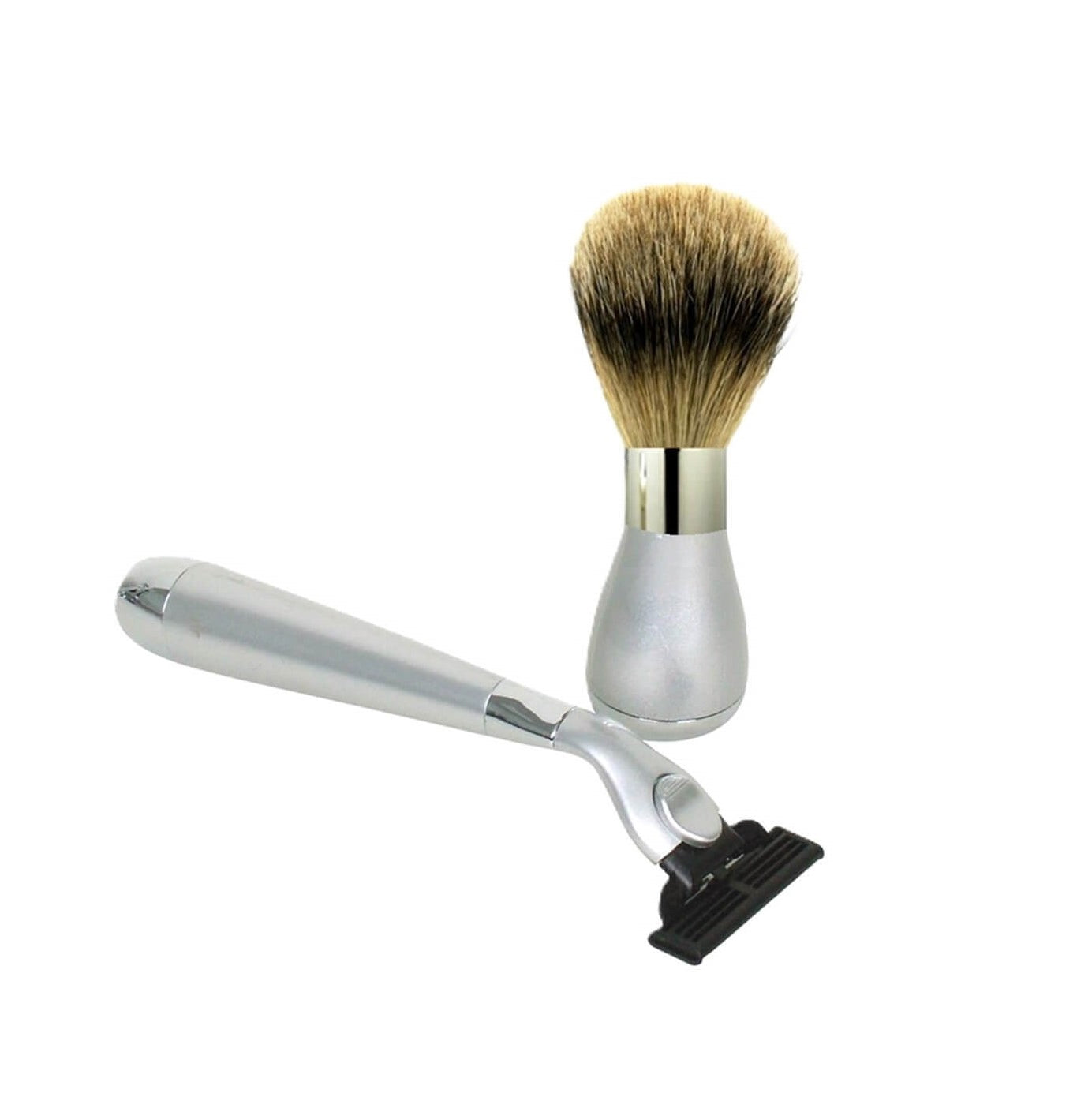 Comoy Mach3 Pewter/Chrome Shave Set