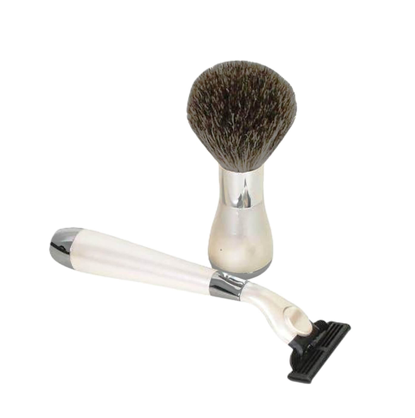 Comoy Mac3 White/Chrome Shave Set/Bowl