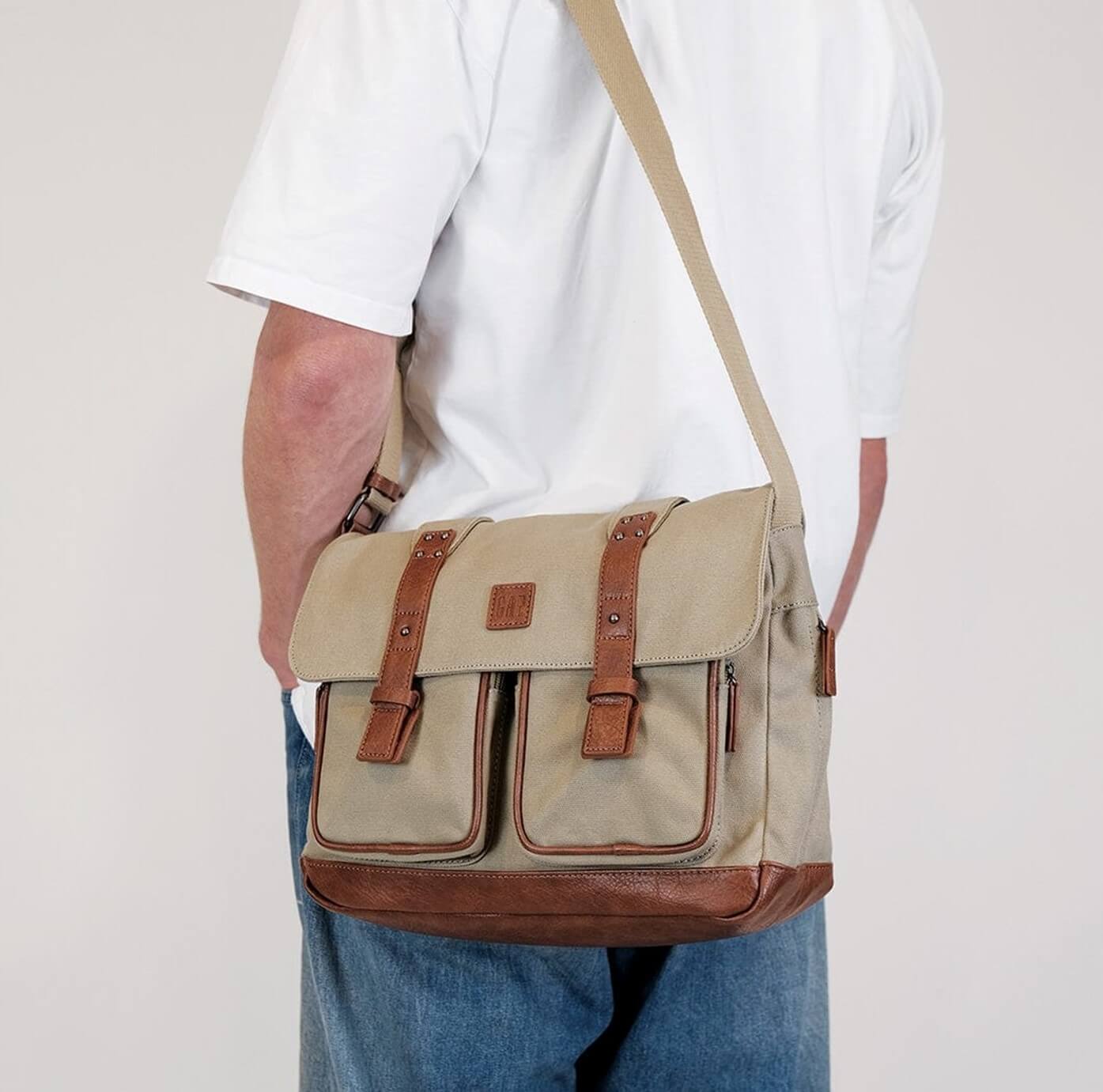 GAP Canvas Satchel Shoulder Bag in Khaki