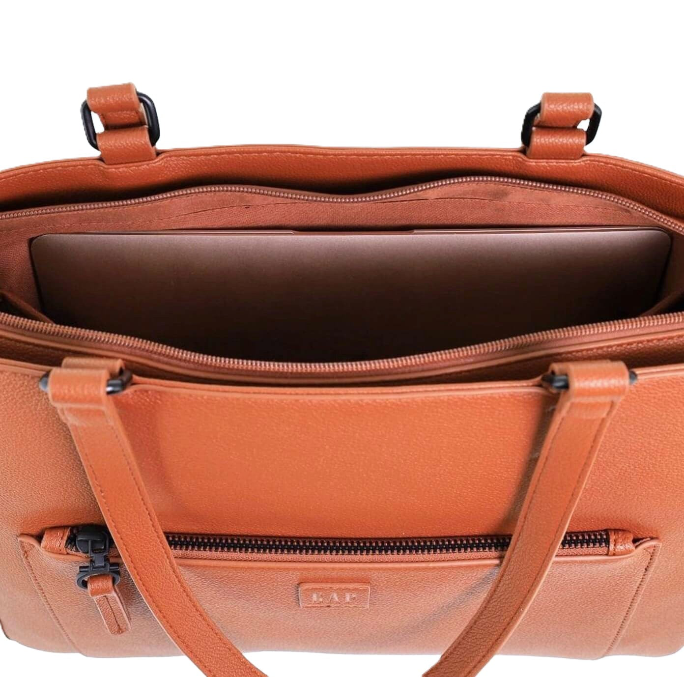 GAP Ladies Vegan Leather Modern Business Bag in Tan