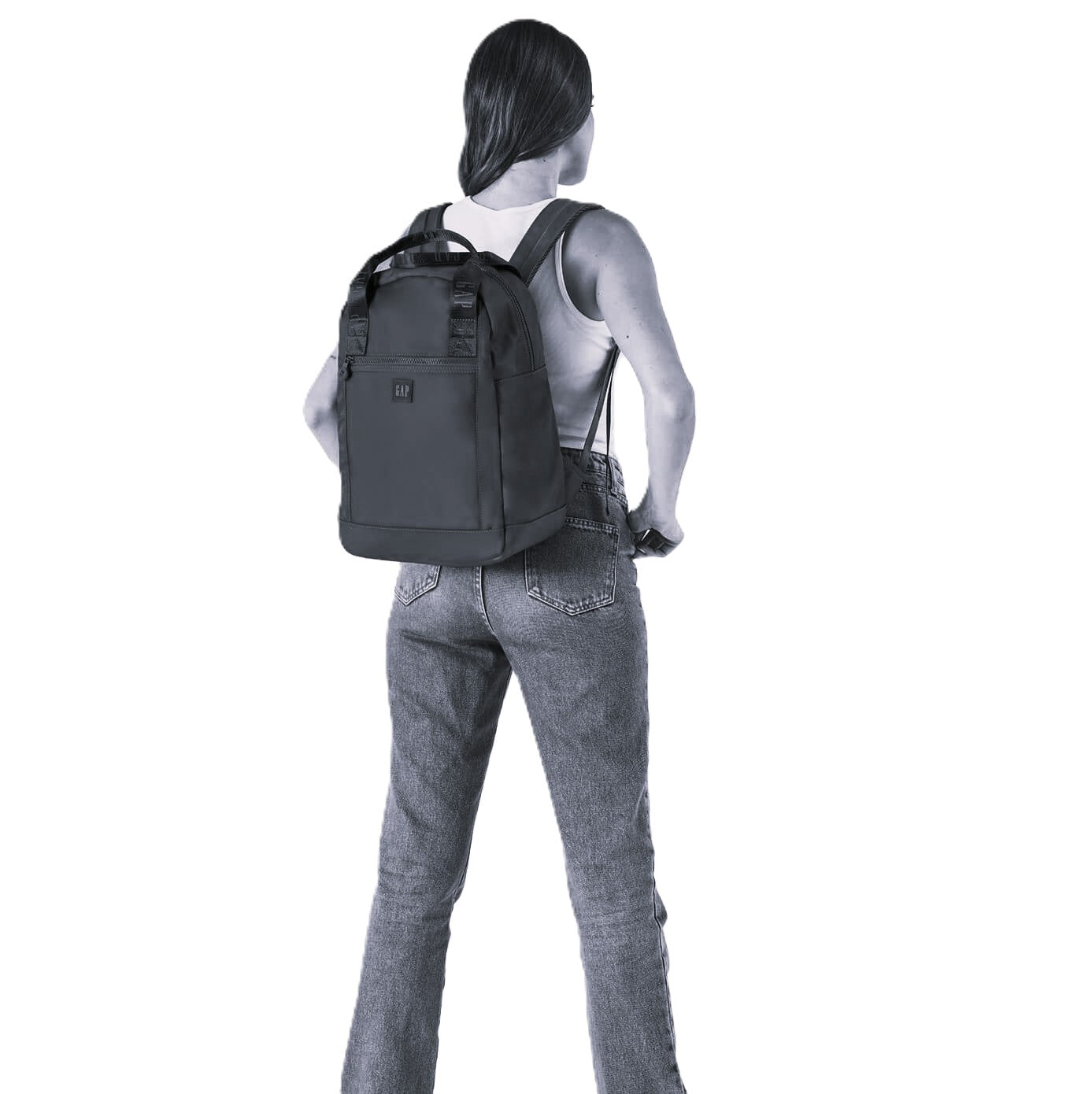 GAP Unisex RFID Nylon Travel Backpack in Black