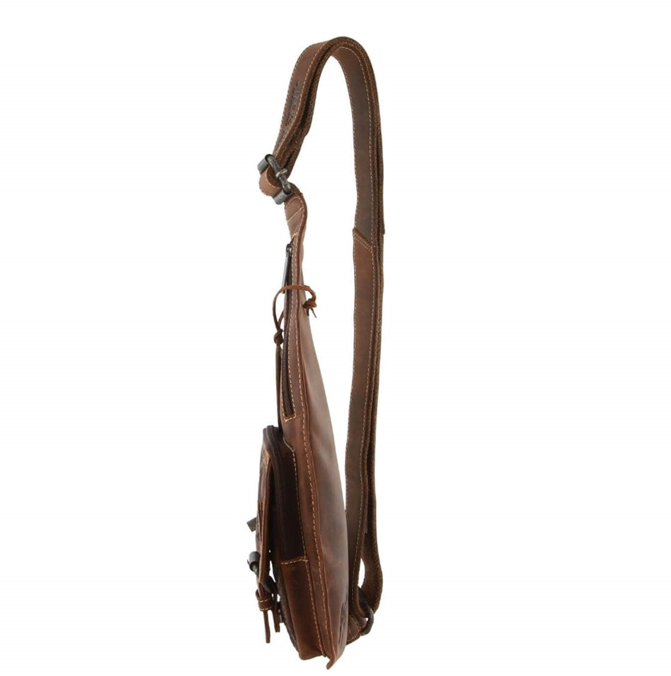 Jacks Inn 54 Vengeance Brown Leather Sling Bag