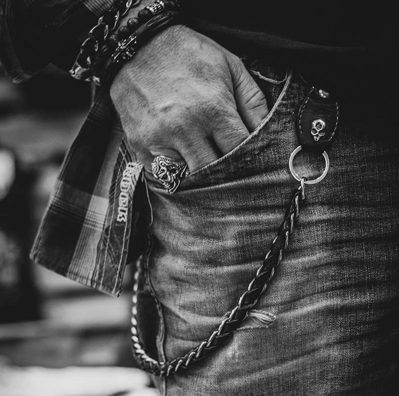 Billy The Kid Mens Leather Wallet/Chain