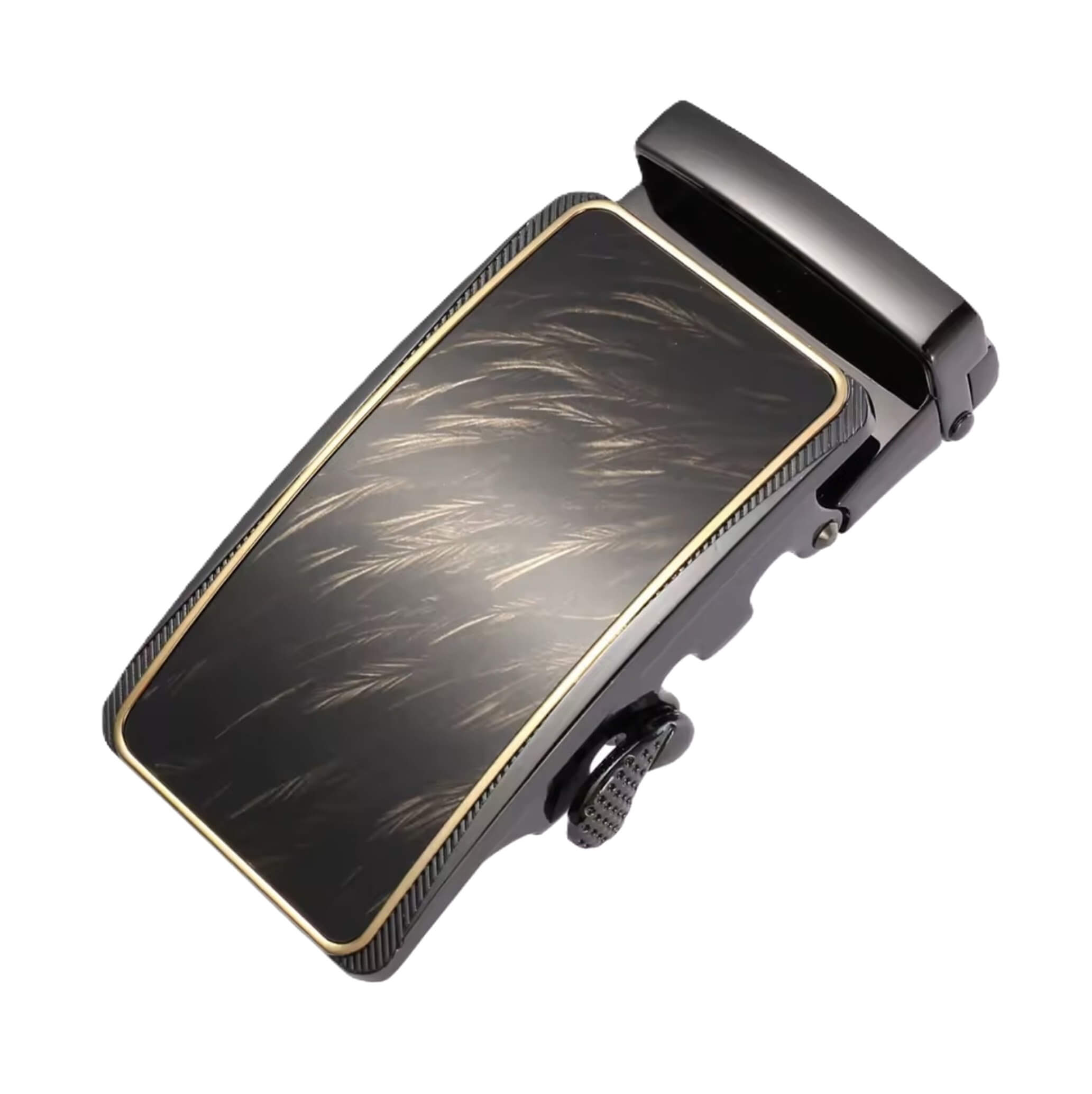 Automatic ratchet belt buckle zinc alloy finish