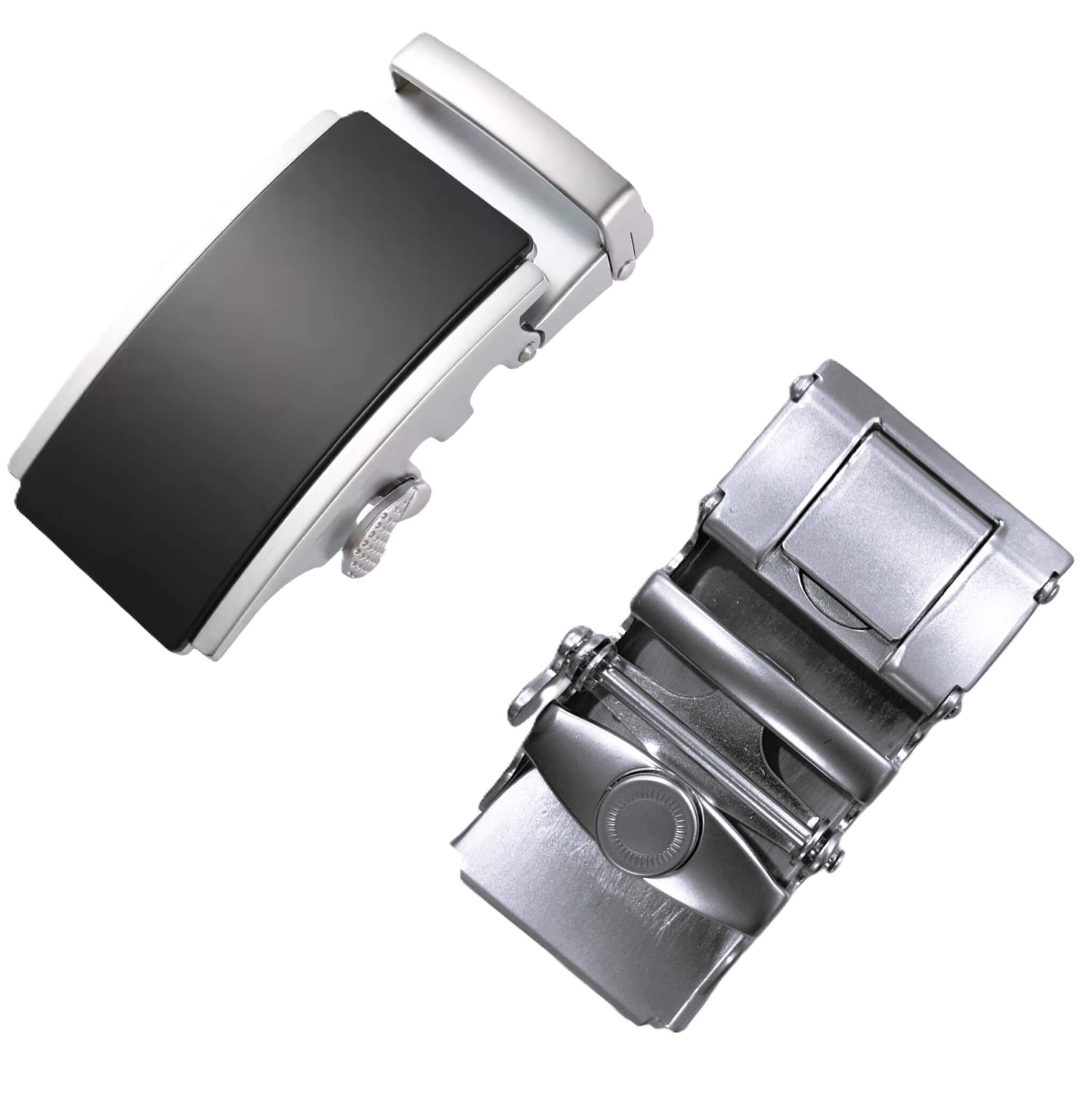 Automatic ratchet belt buckle zinc alloy finish