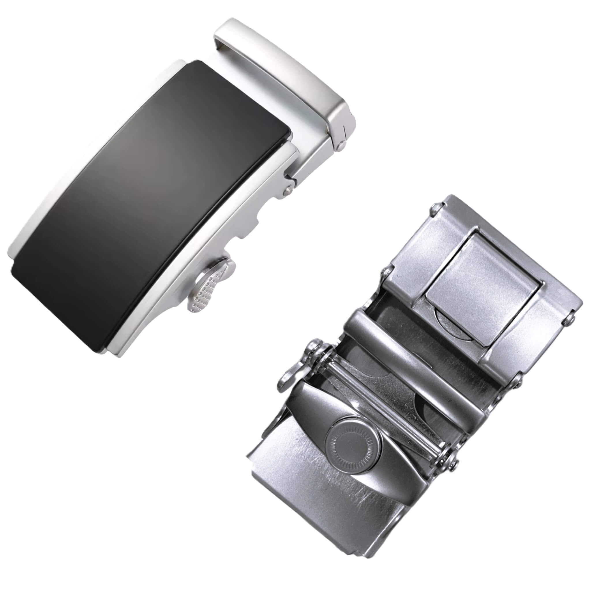 Automatic ratchet belt buckle zinc alloy finish