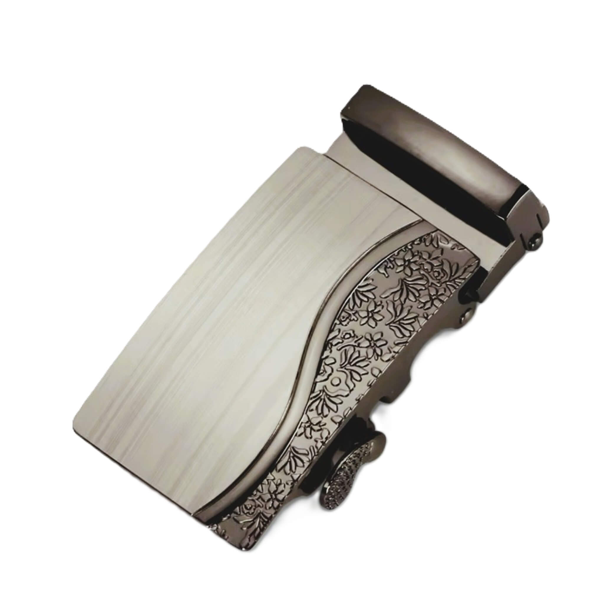 Automatic ratchet belt buckle zinc alloy finish