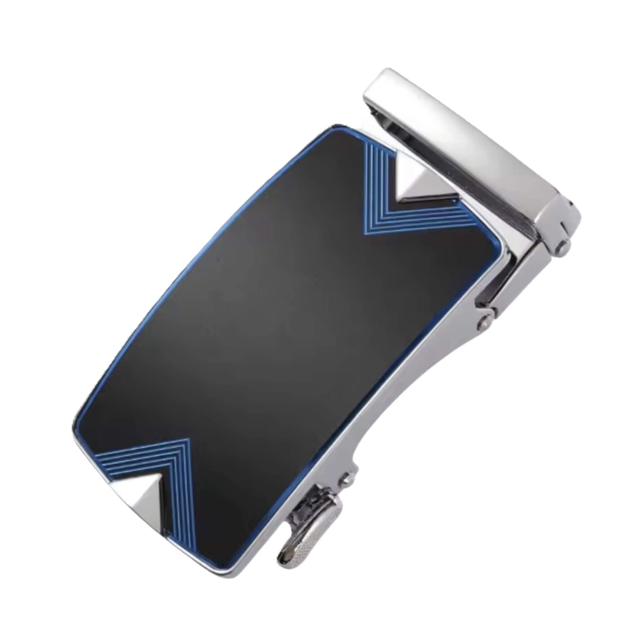 Automatic ratchet belt buckle zinc alloy finish