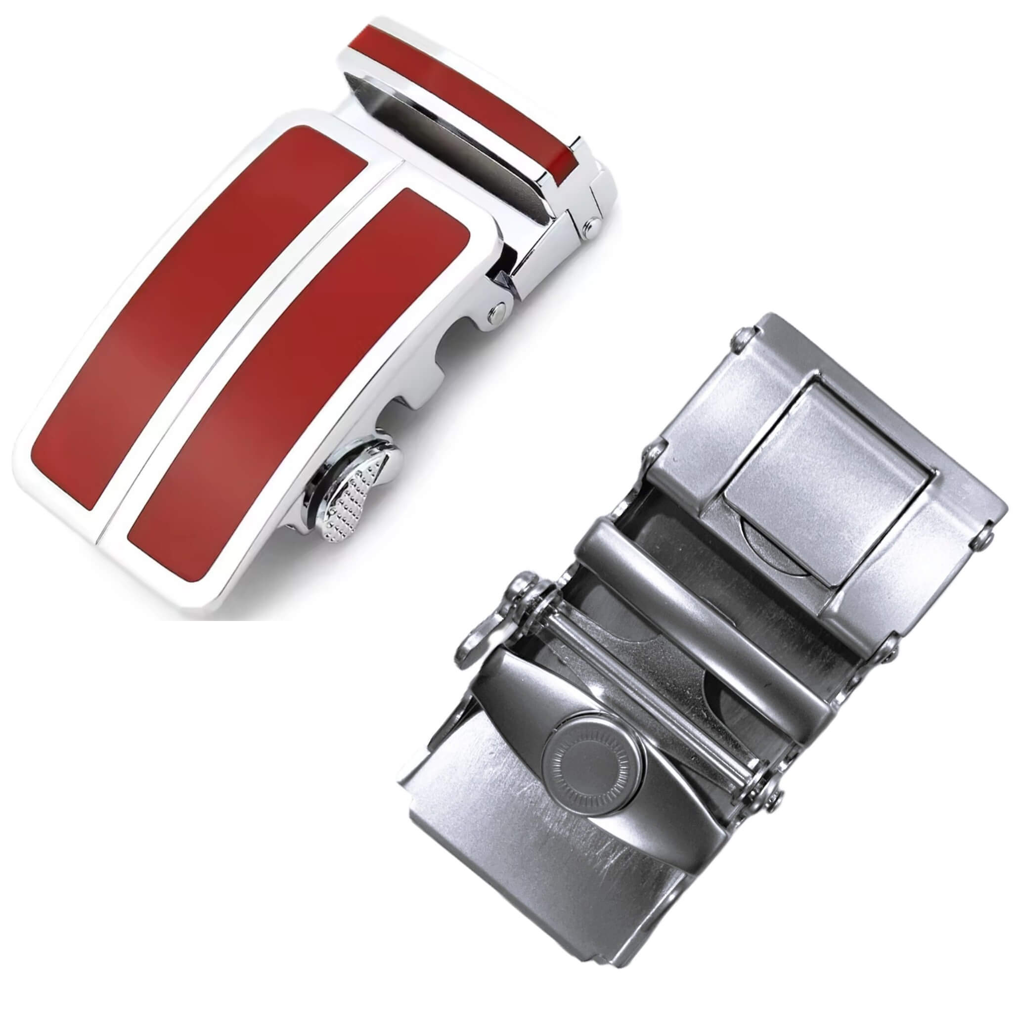 Automatic ratchet belt buckle zinc alloy finish