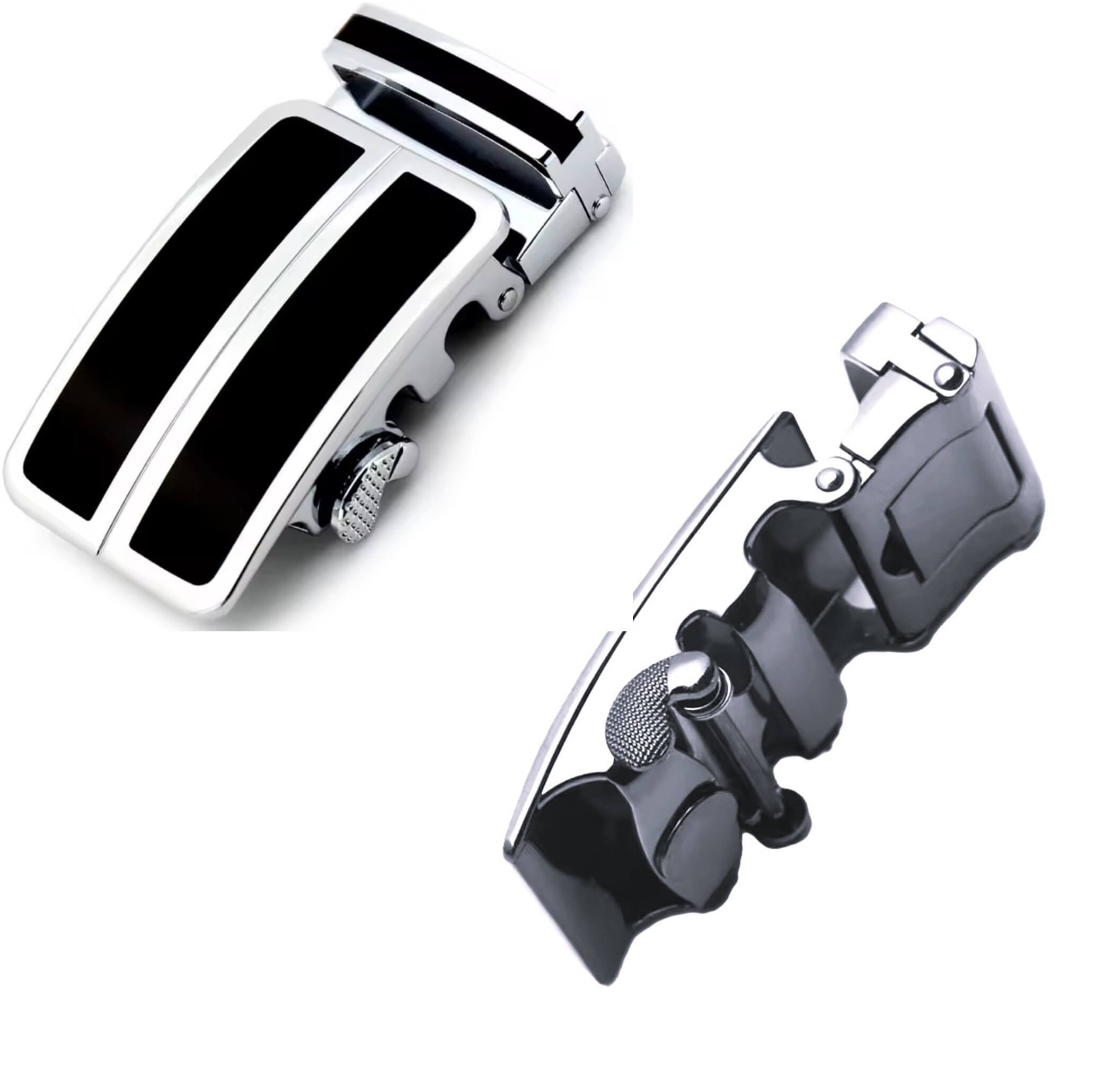 Automatic ratchet belt buckle zinc alloy finish