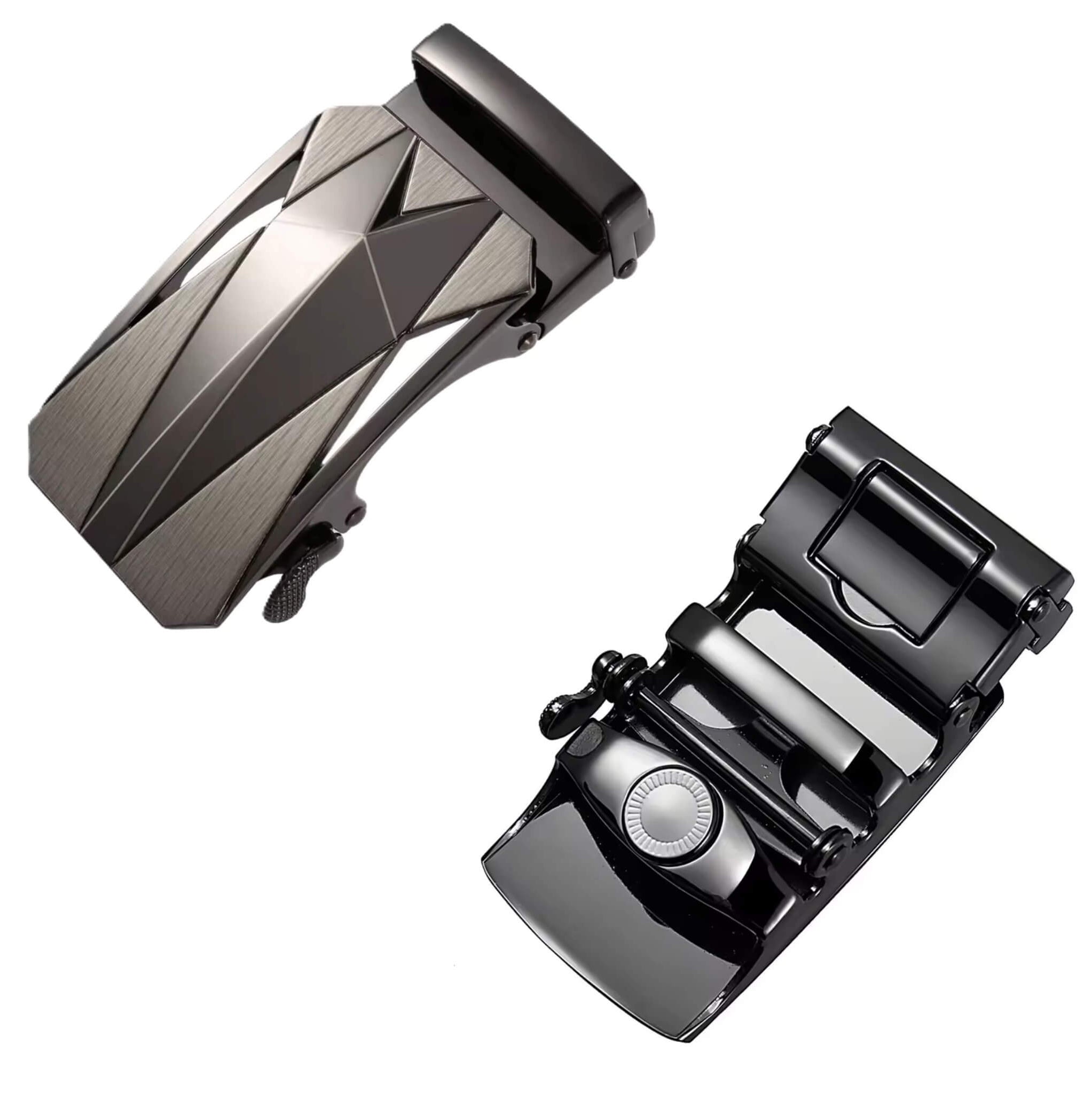 Automatic ratchet belt buckle zinc alloy finish