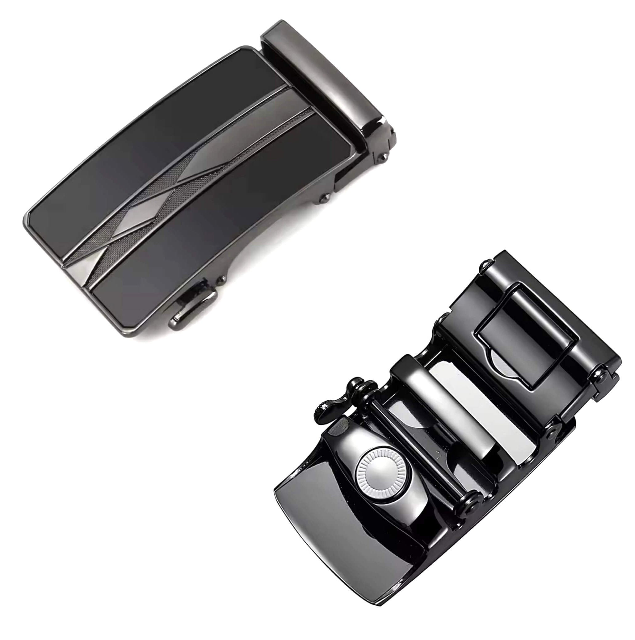 Automatic ratchet belt buckle zinc alloy finish