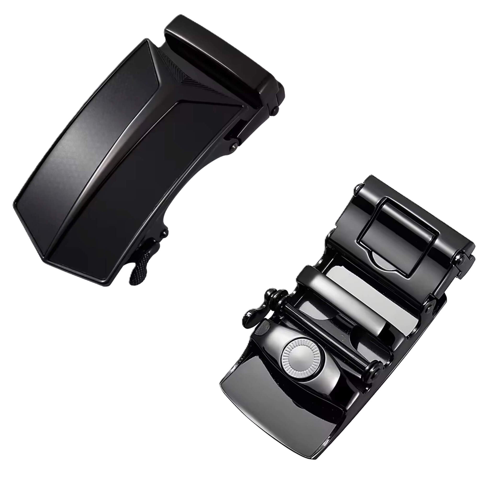 Automatic ratchet belt buckle zinc alloy finish