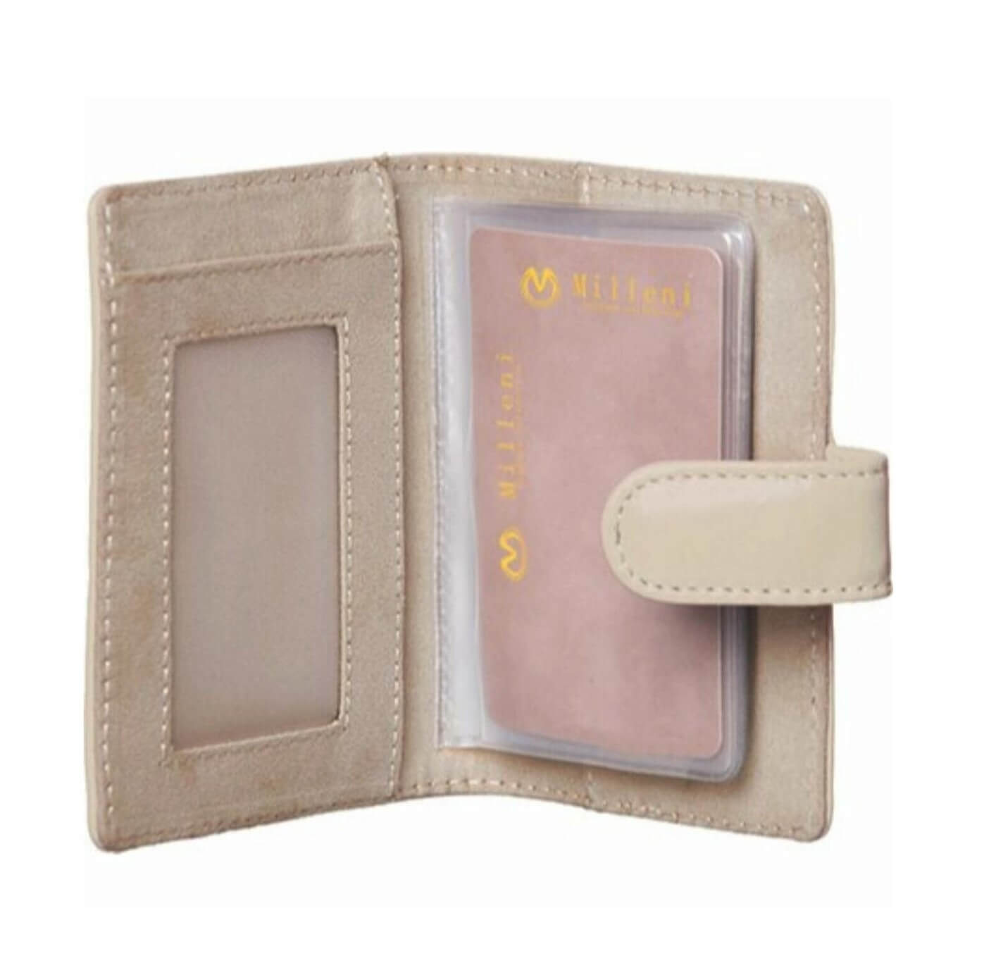 Genuine Italian Leather Credit Card Holder/Beige