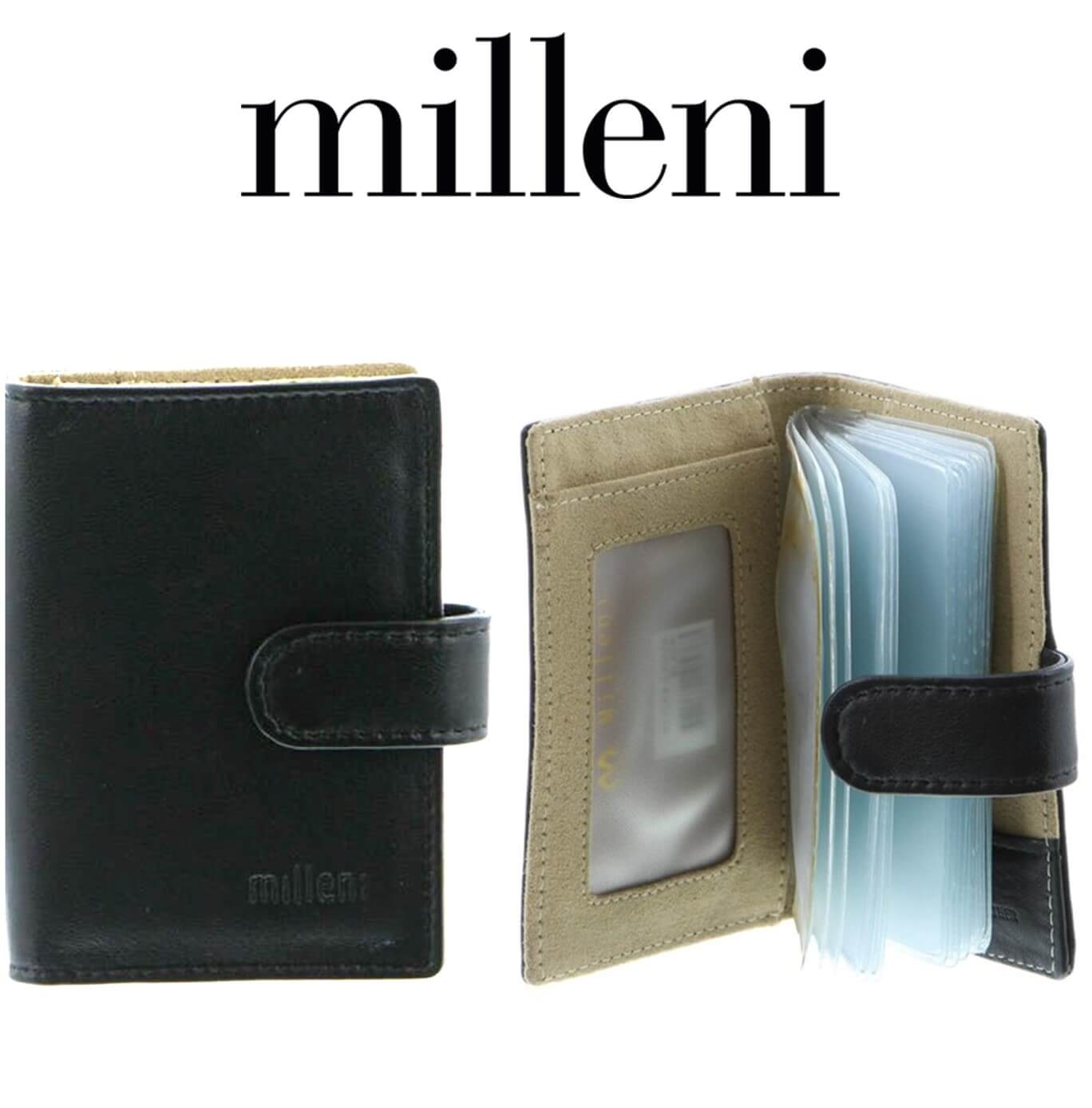 Genuine Italian Leather Black Credit Card Holder