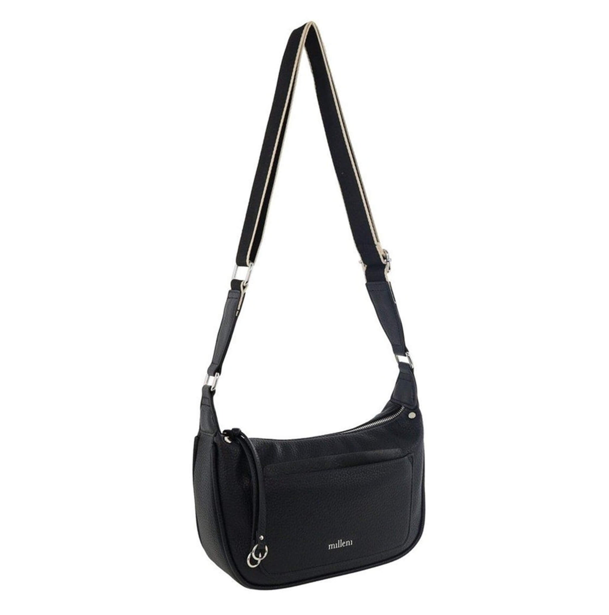 Milleni Ladies Vegan Leather Fashion Everyday Crossbody in Black