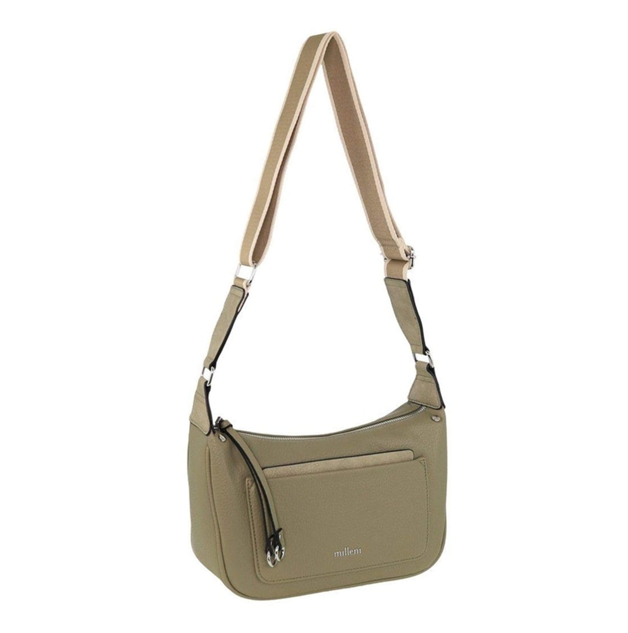 Milleni Ladies Vegan Leather Fashion Everyday Crossbody in Taupe