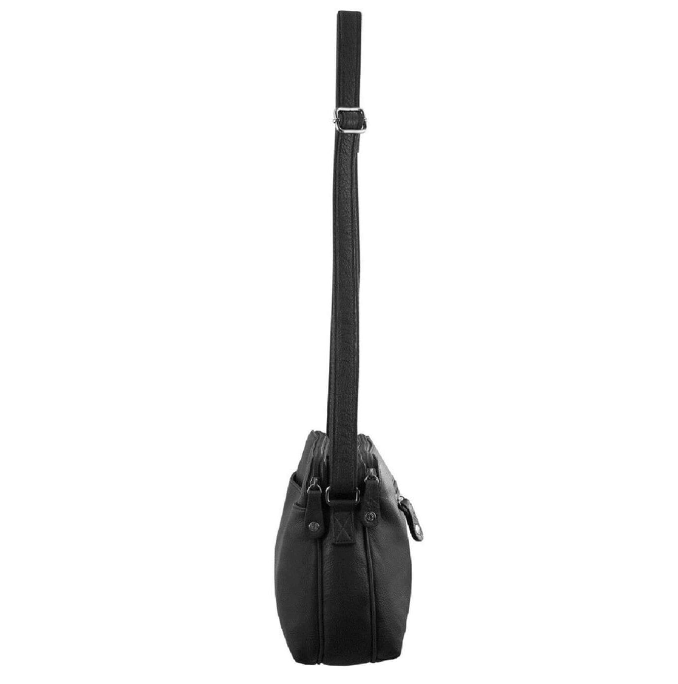 Milleni Ladies Black Nappa Leather Cross-Body Bag