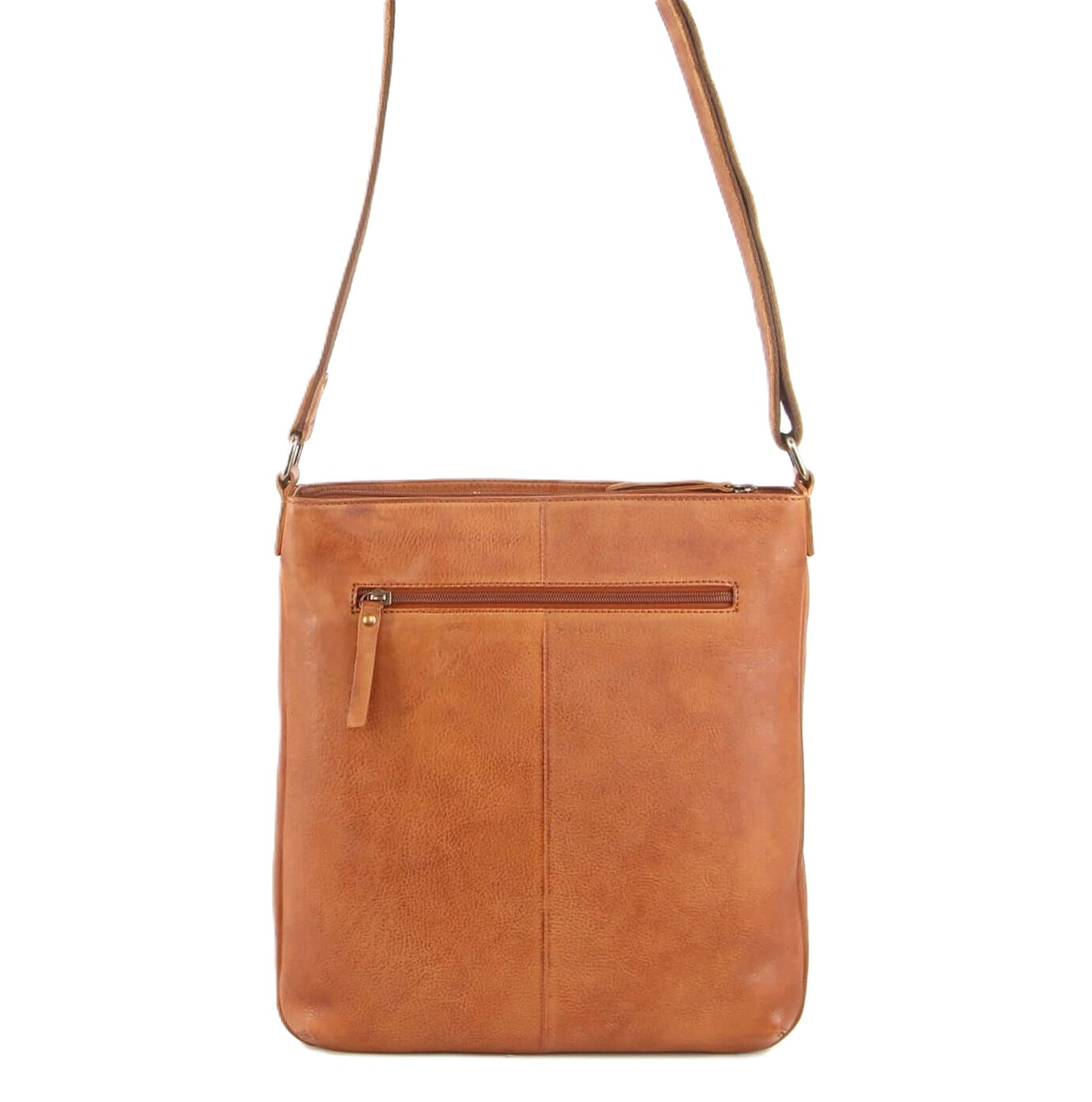 Milleni Ladies Nappa Leather Crossbody Bag in Cognac