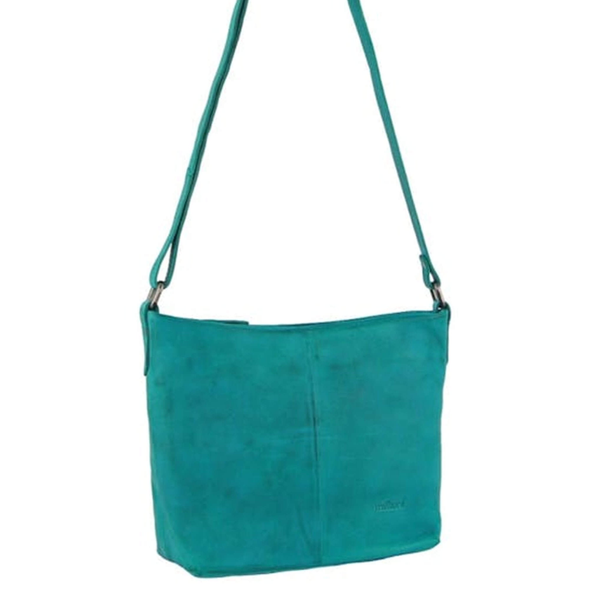 Milleni Ladies Nappa Leather Crossbody Bag in Turquoise