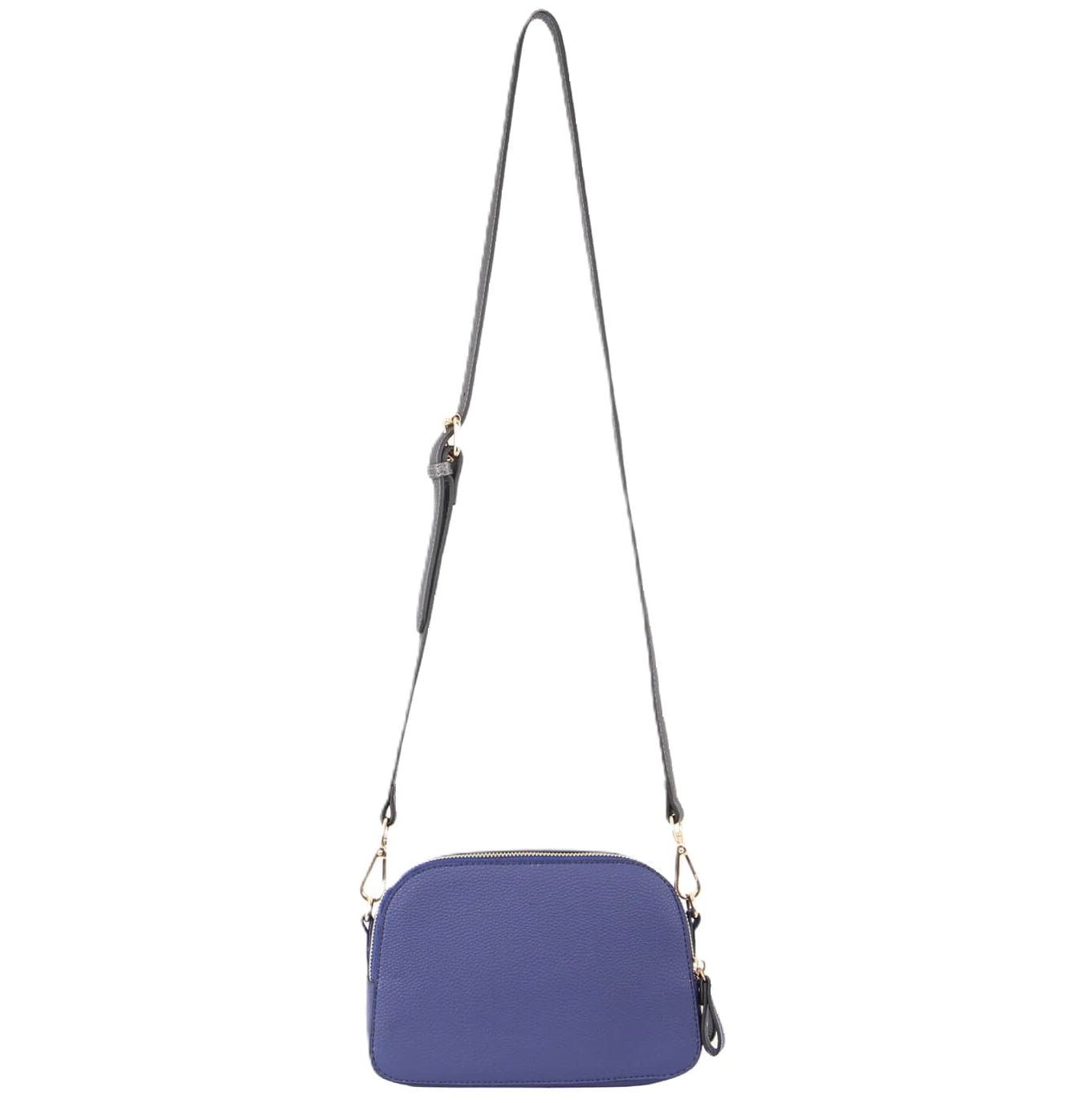 Milleni Ladies Double Zip Fashion Crossbody Clutch Bag in Navy