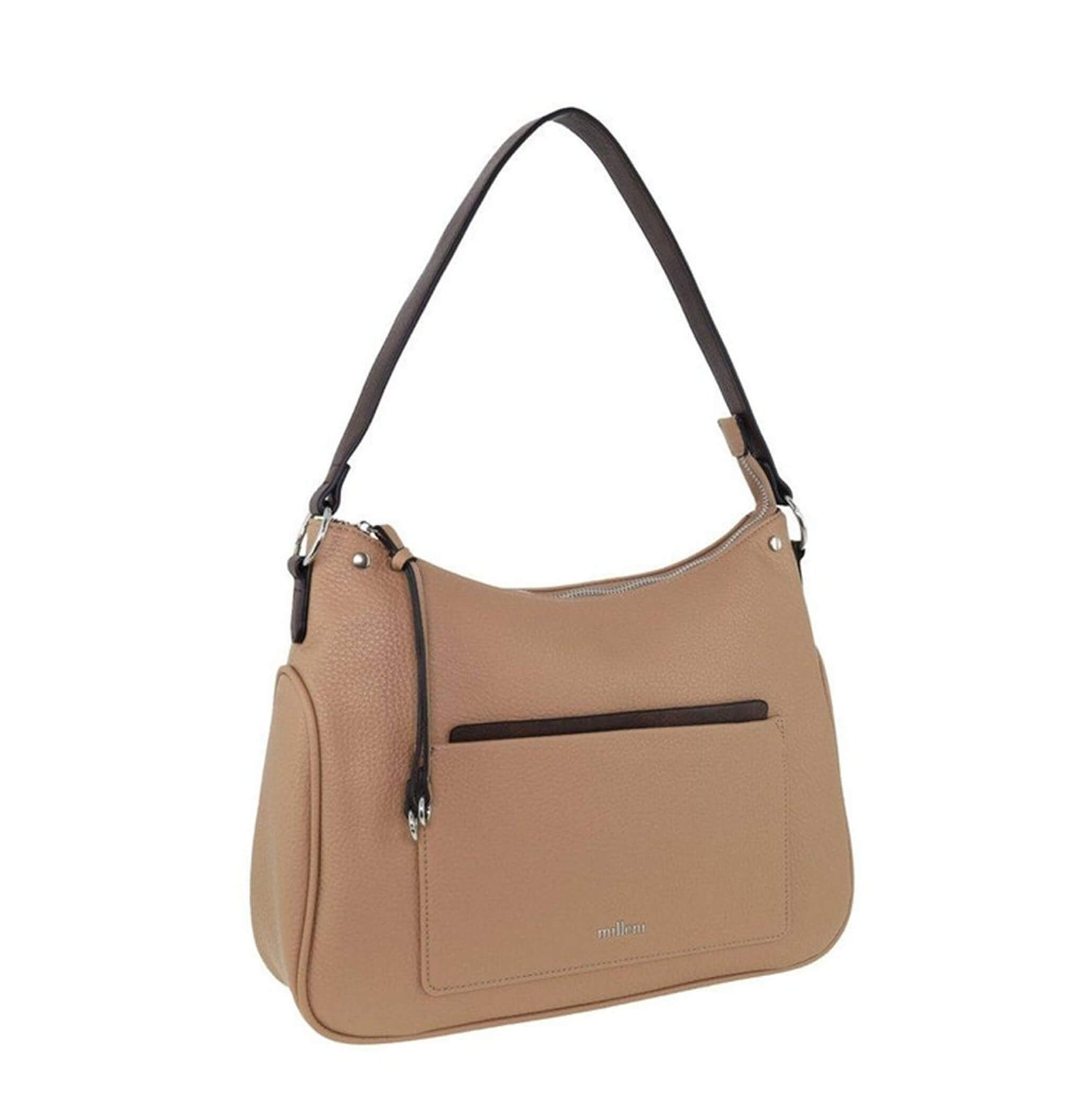 Milleni Ladies Vegan Leather Fashion Tote Bag in Stone