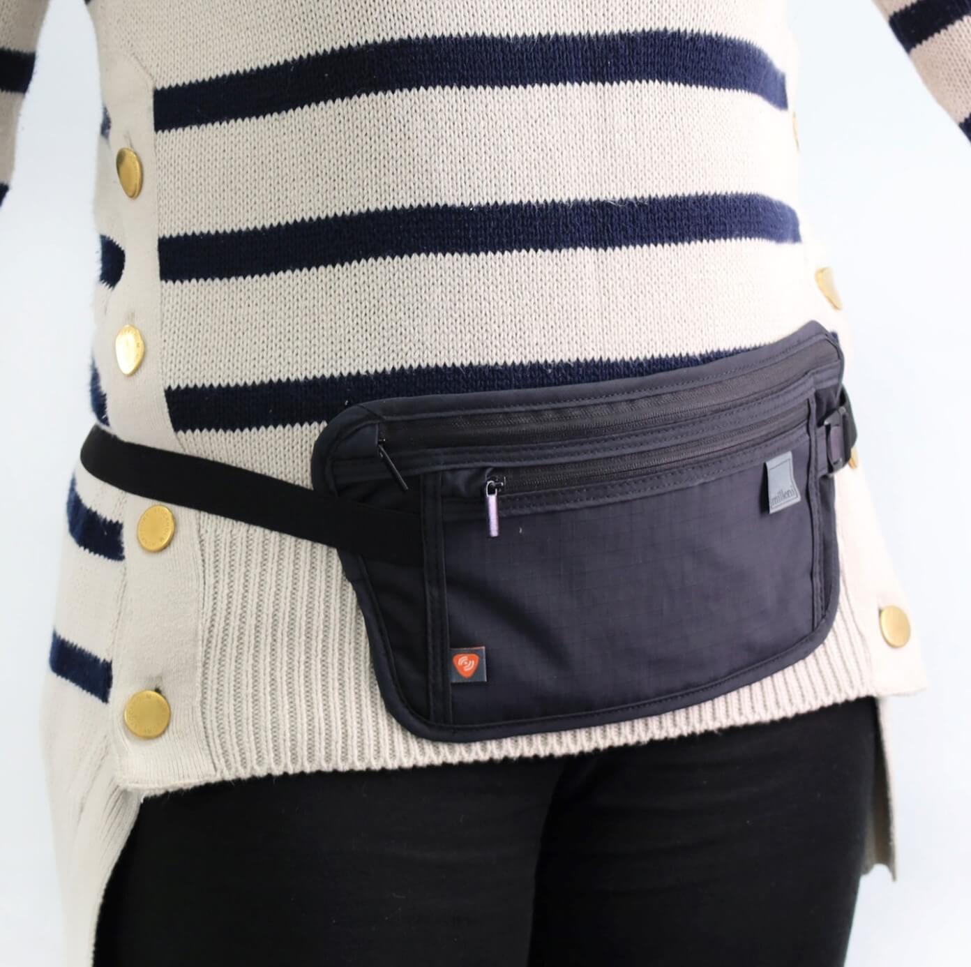Milleni Travel RFID Money Belt Waist Stash/Black