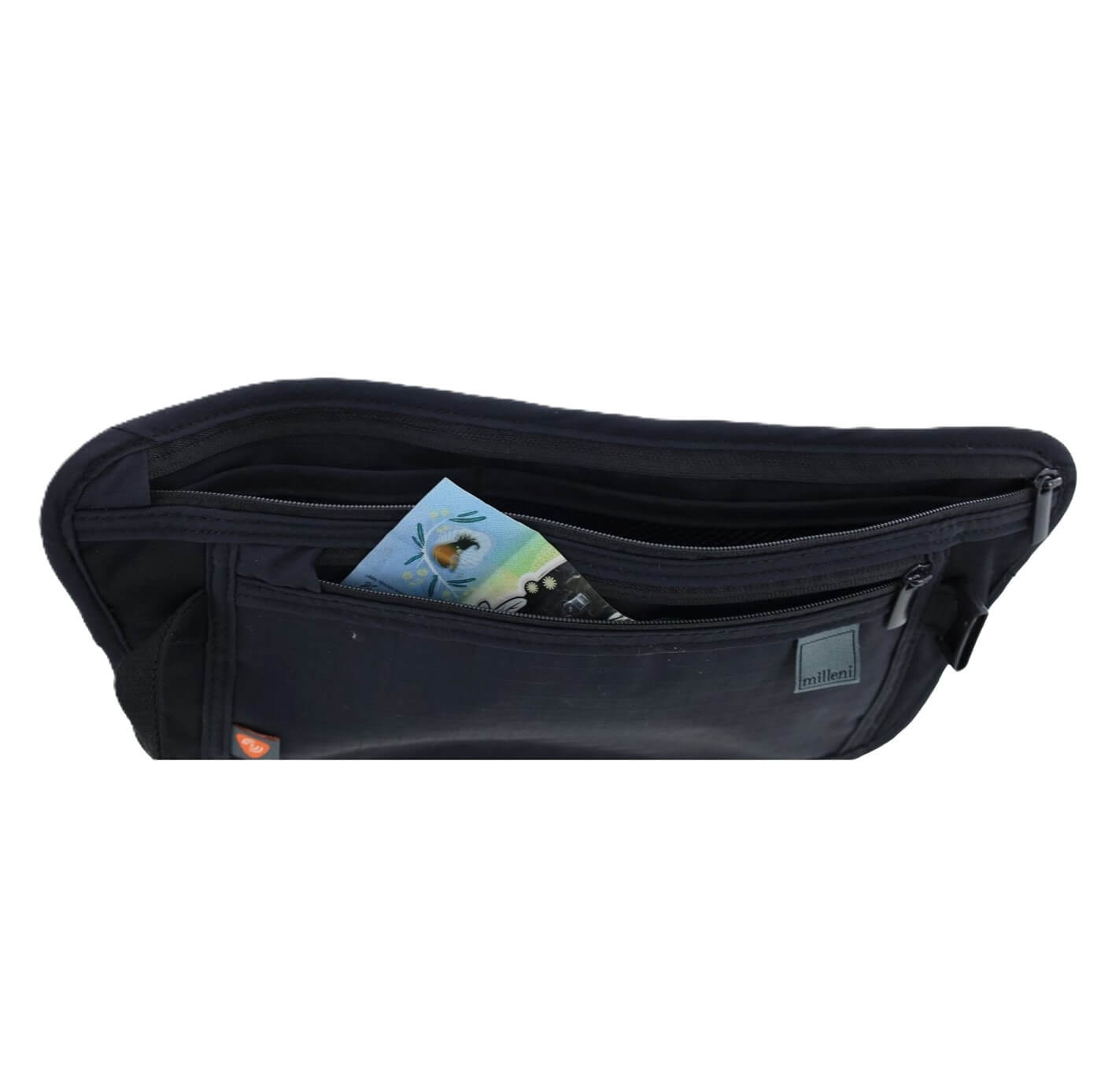 Milleni Travel RFID Money Belt Waist Stash/Black