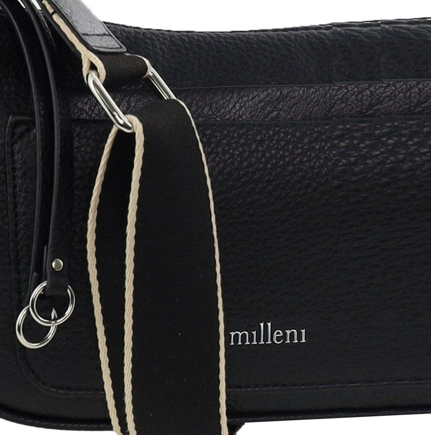 Milleni Ladies Vegan Leather Fashion Everyday Crossbody in Black