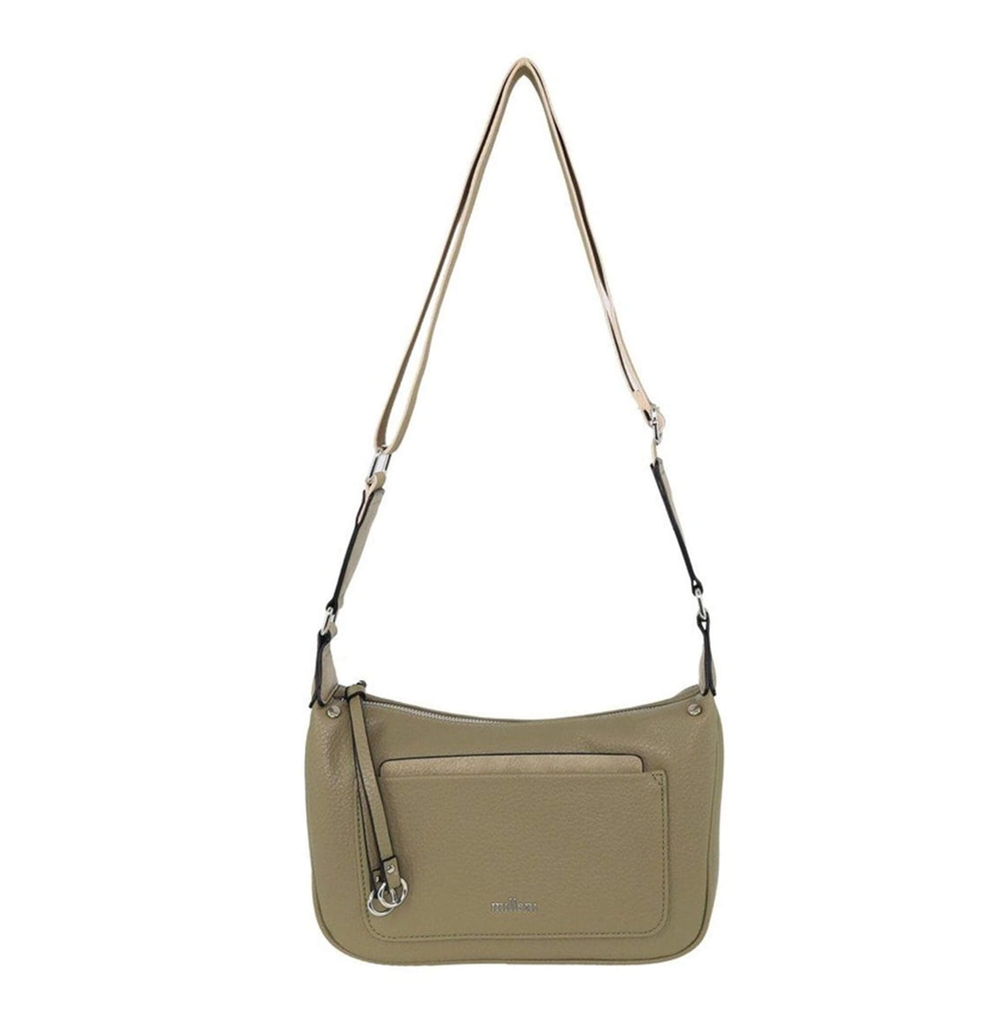 Milleni Ladies Vegan Leather Fashion Everyday Crossbody in Taupe