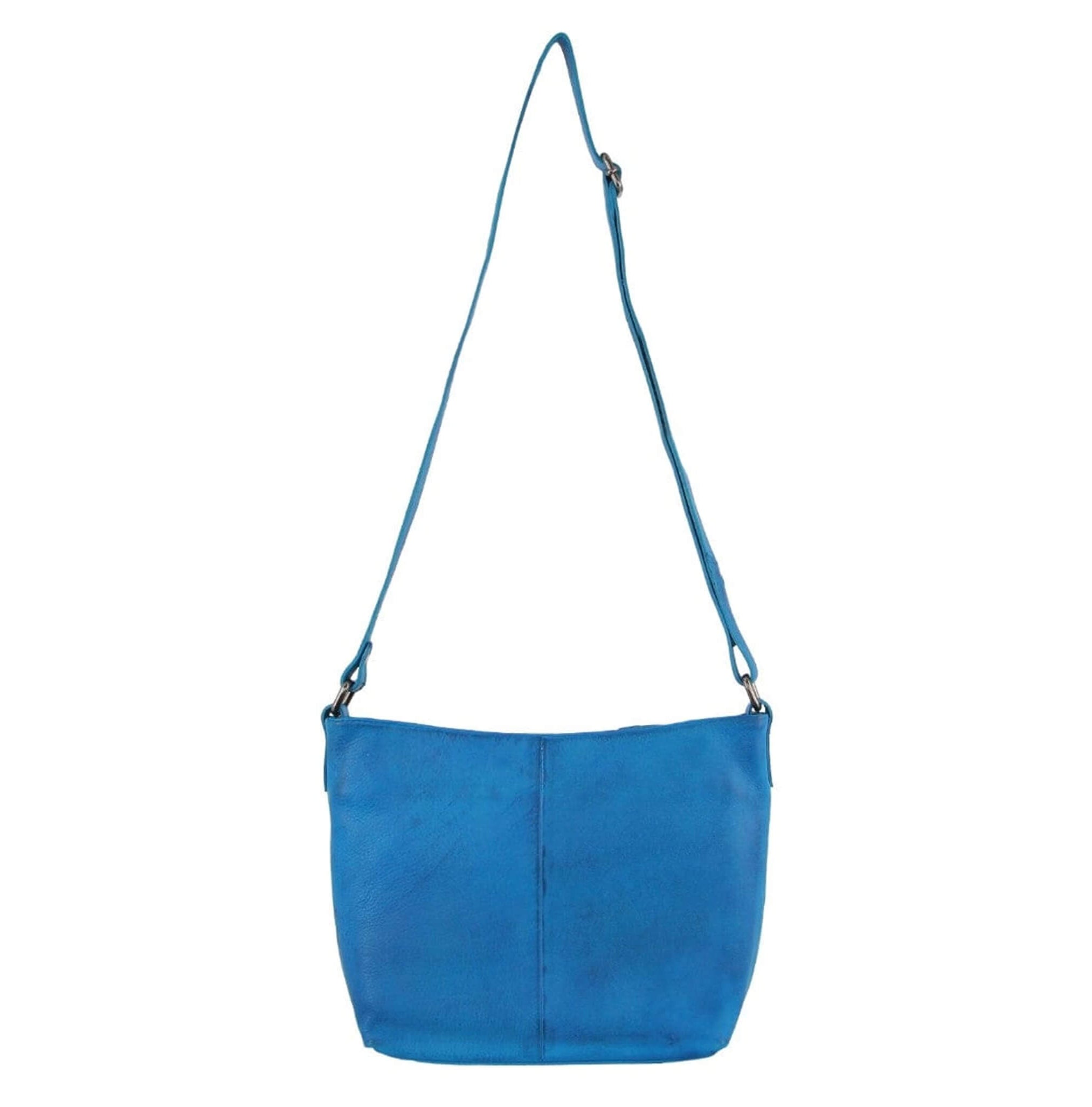 Milleni Ladies Nappa Leather Crossbody Bag in Aqua