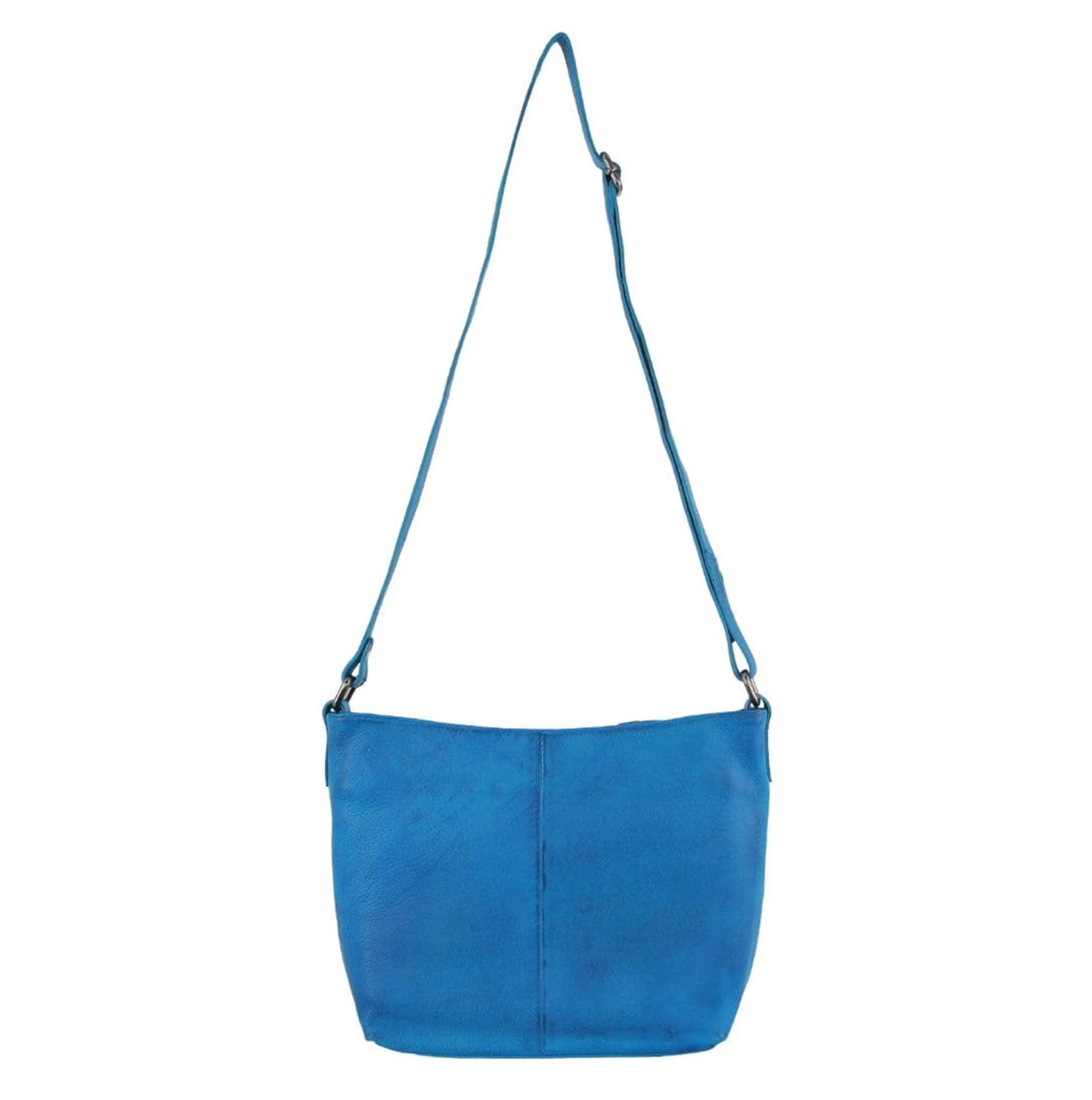 Milleni Ladies Nappa Leather Crossbody Bag in Aqua