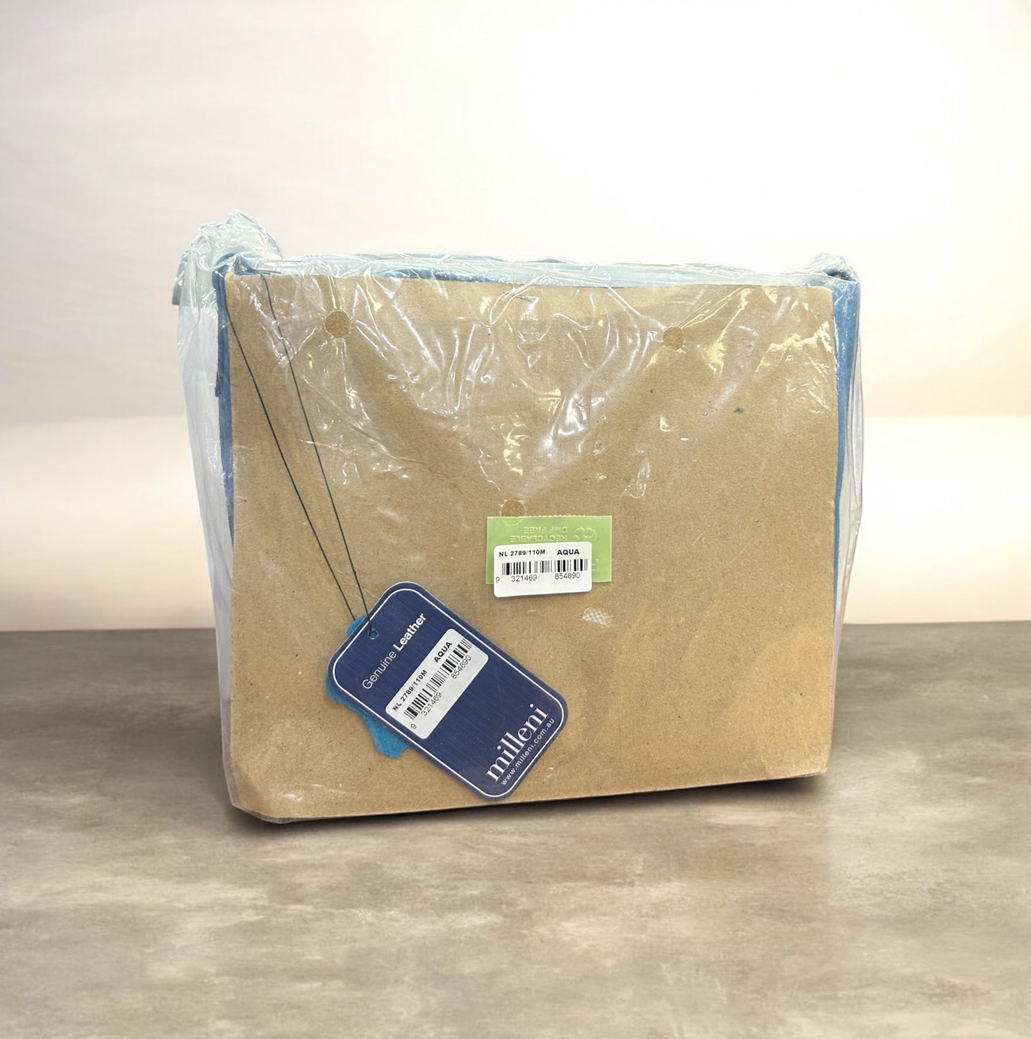 Milleni Ladies Nappa Leather Crossbody Bag in Aqua