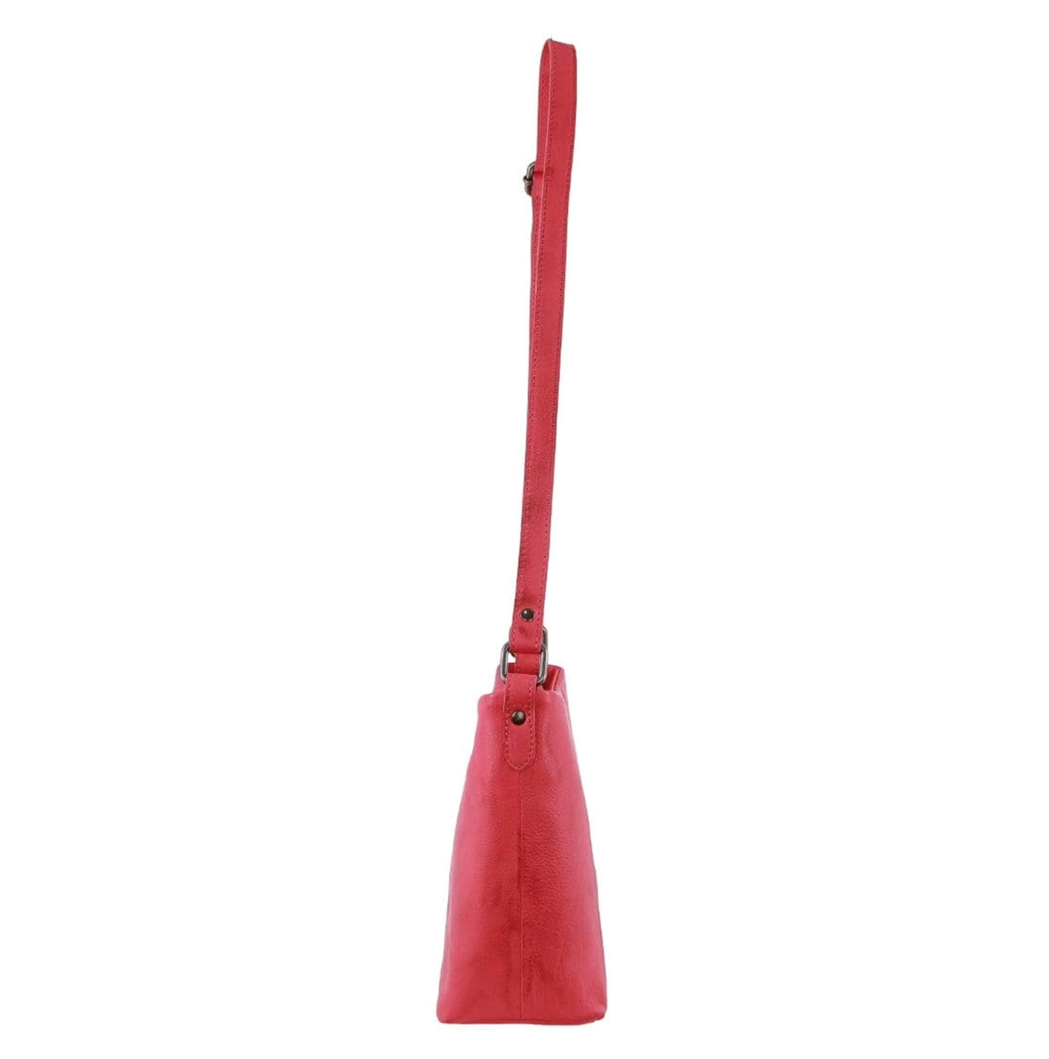 Milleni Ladies Nappa Leather Crossbody Bag in Pink