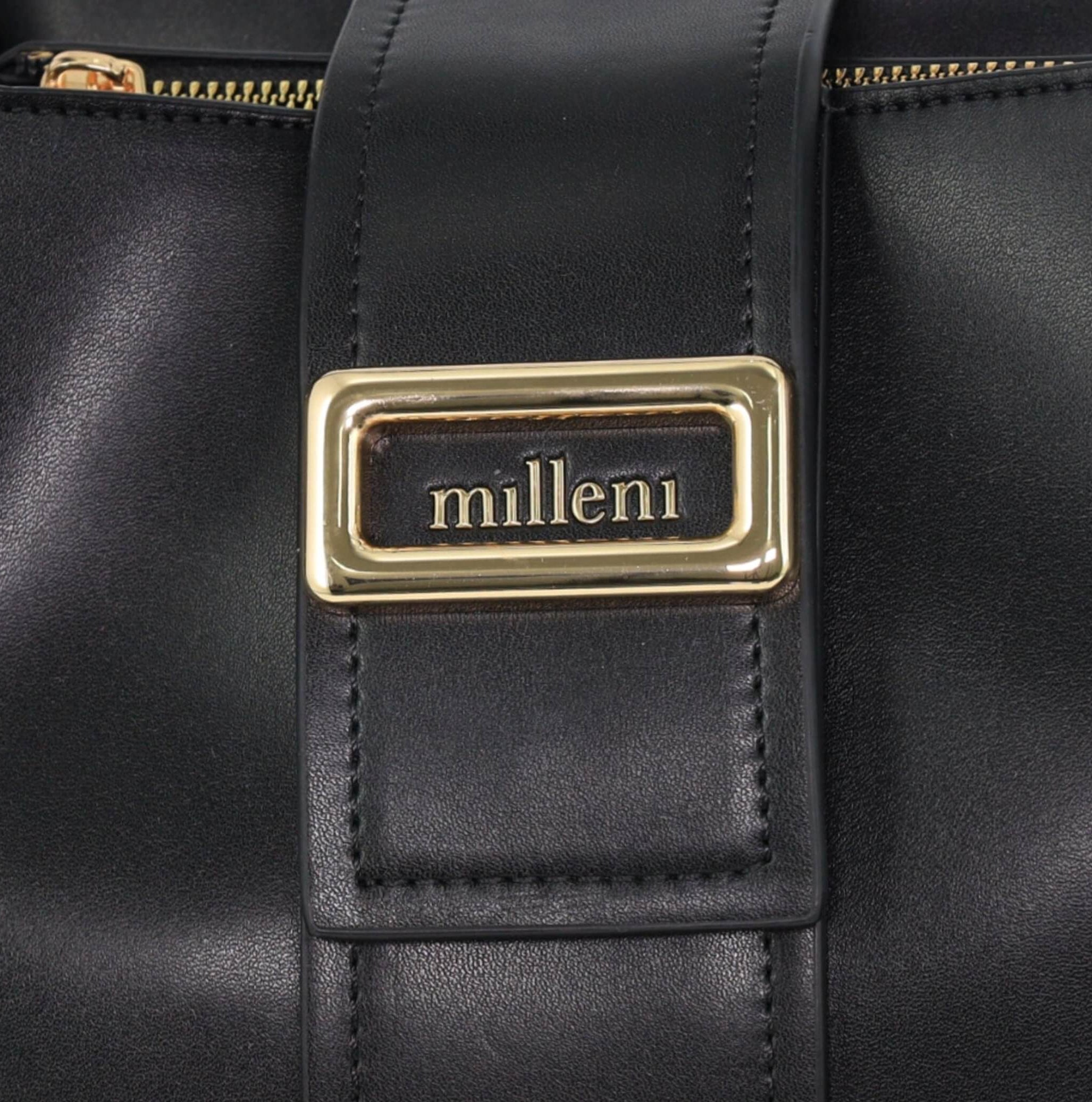 Milleni PV4034 Black Ladies Vegan Leather Fashion Mini Tote Bag