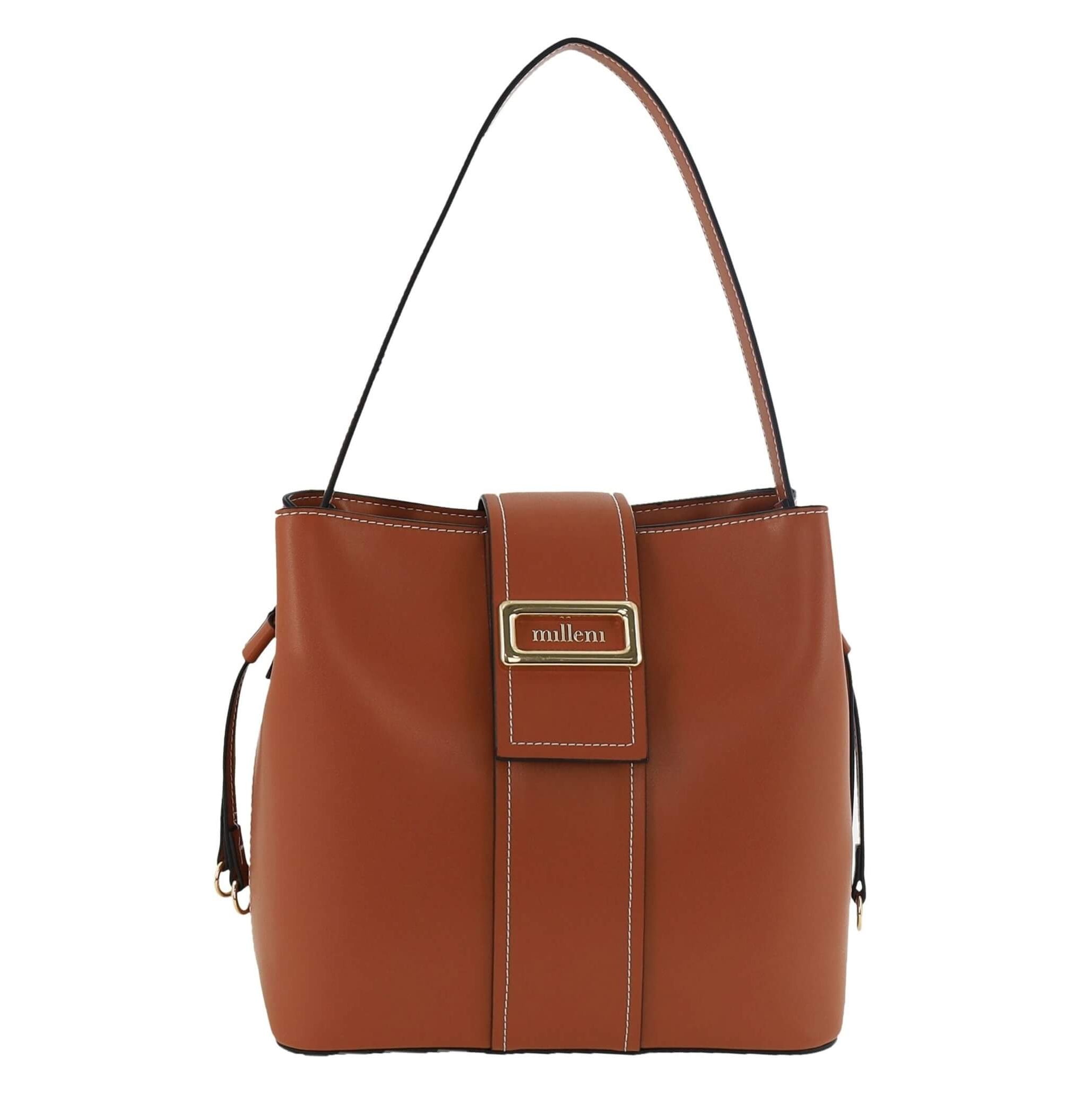 Milleni PV4034 Tan Ladies Vegan Leather Fashion Mini Tote Bag