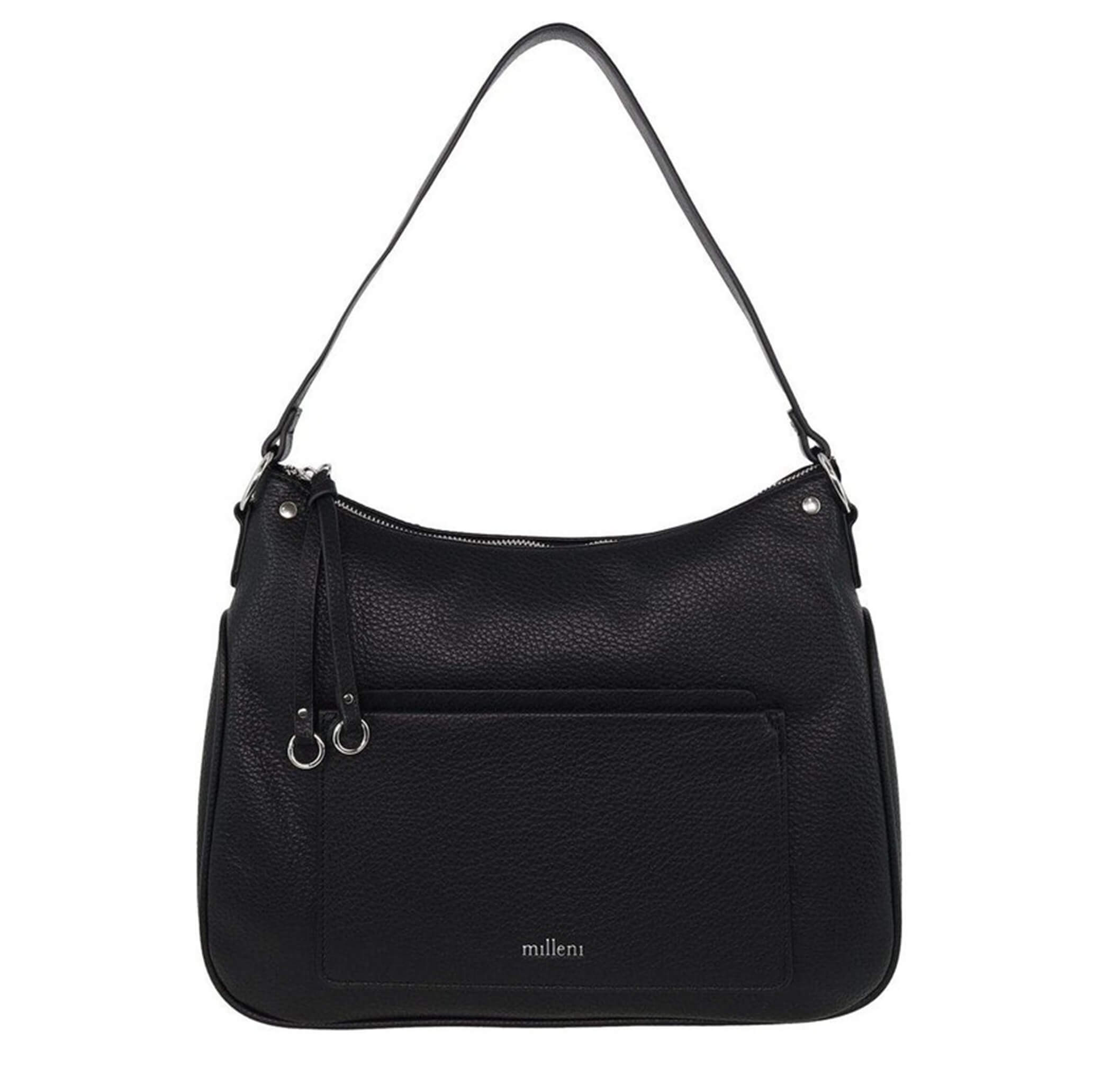 Milleni Ladies Vegan Leather Fashion Tote Bag in Black