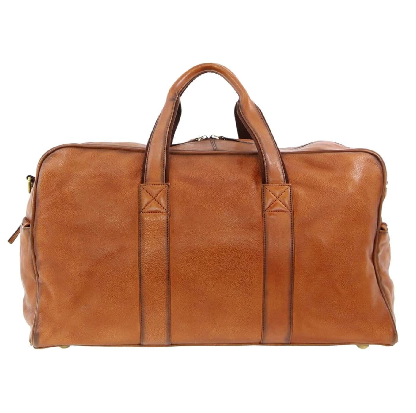 Pierre Cardin PC2825 Rustic Leather Travel-Overnight Bag/Cognac