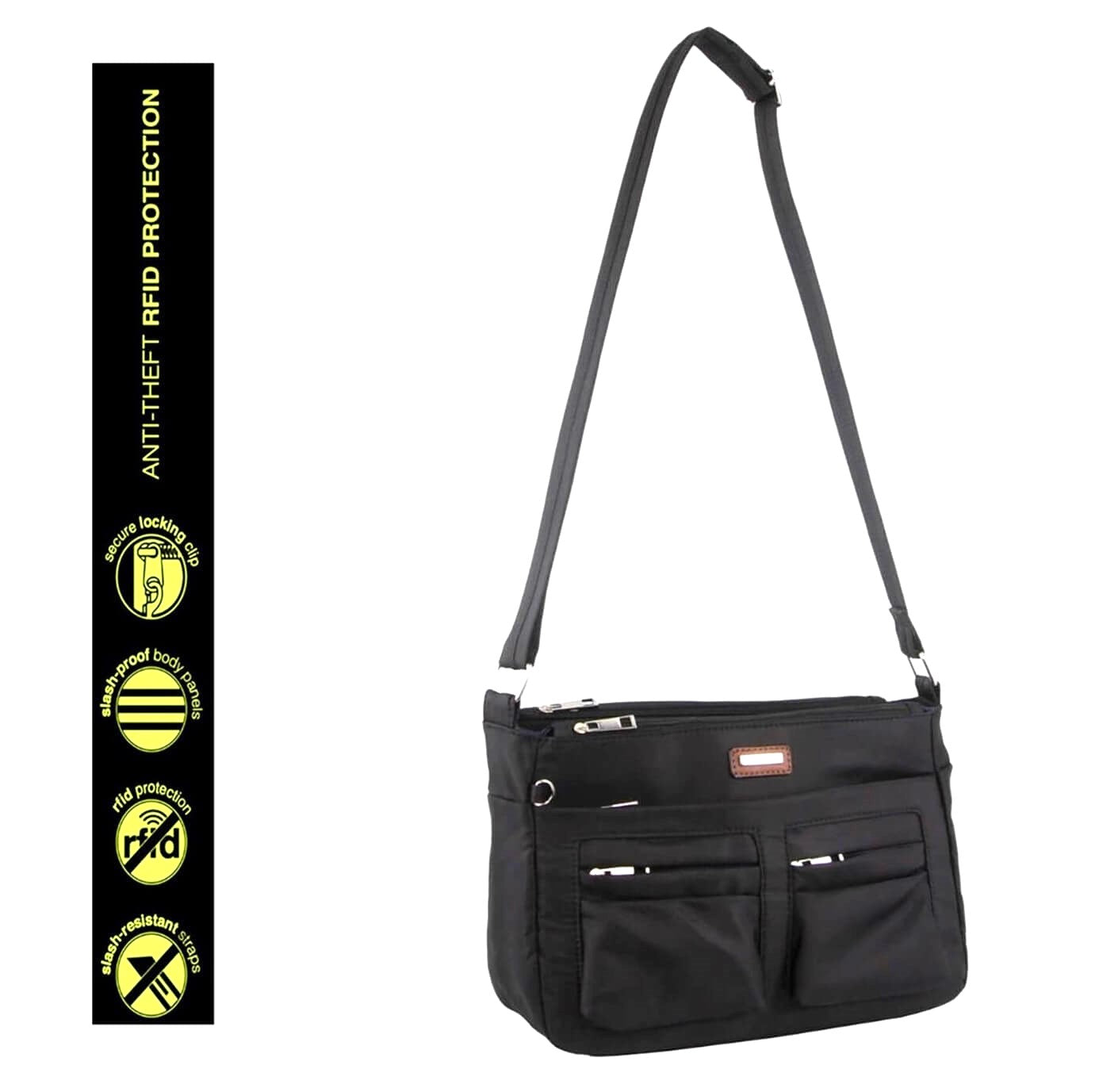 Pierre Cardin PC3268 Nylon Anti-theft Cross Body Bag/Black