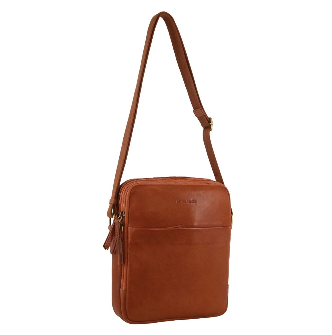 Pierre Cardin PC3712 Italian Leather Cross Body-bag/Cognac