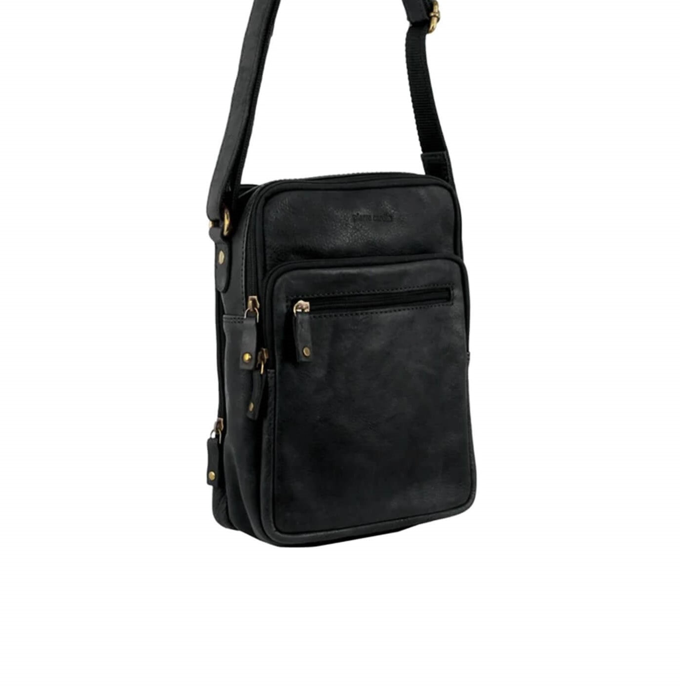 Pierre Cardin PC3130 Rustic Leather Cross-Body Bag/Black