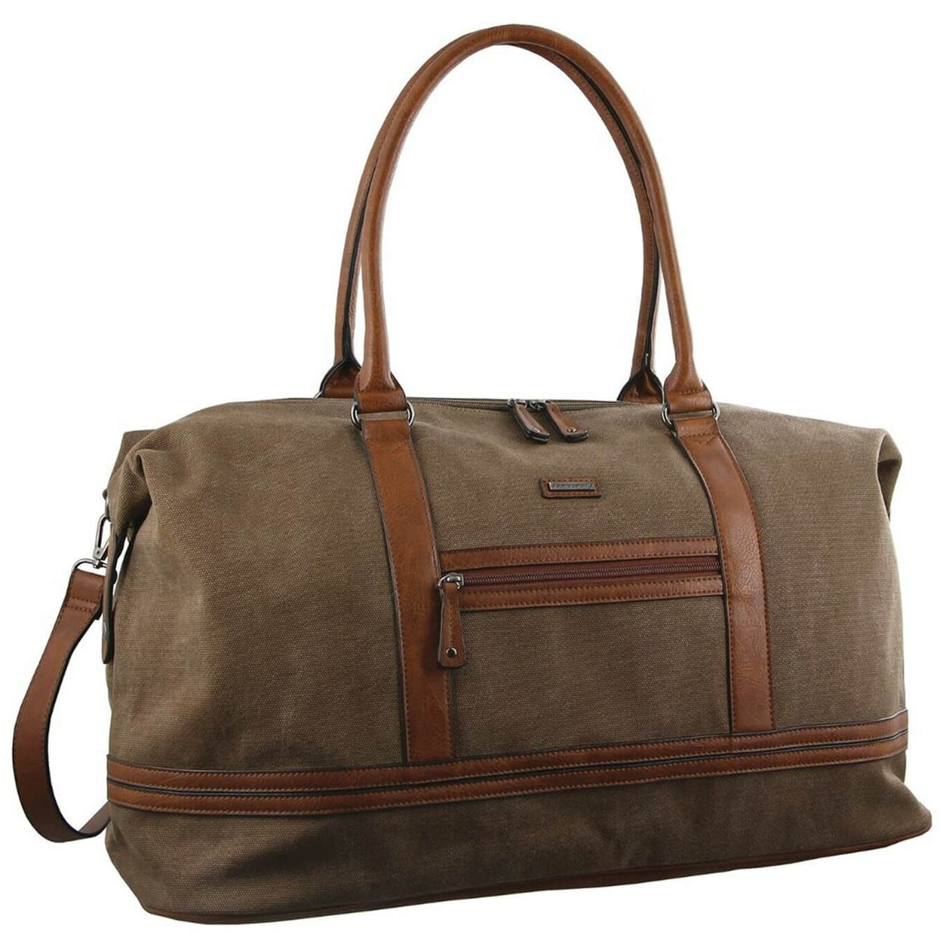 Pierre Cardin PC2578 Canvas Overnight Duffle Bag/Brown