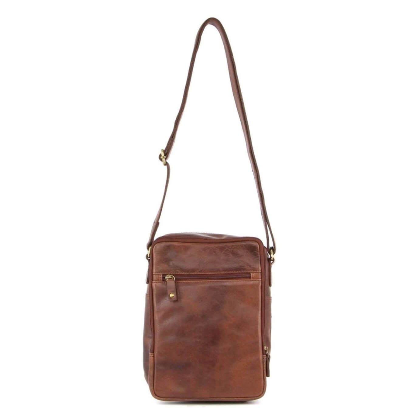 Pierre Cardin PC3130 Rustic Leather Cross-Body Bag/Chocolate