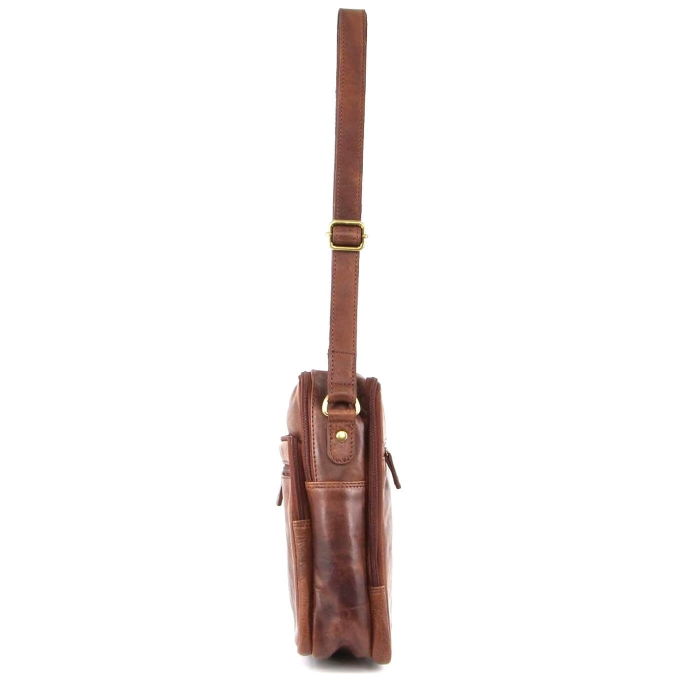 Pierre Cardin PC3130 Rustic Leather Cross-Body Bag/Chocolate