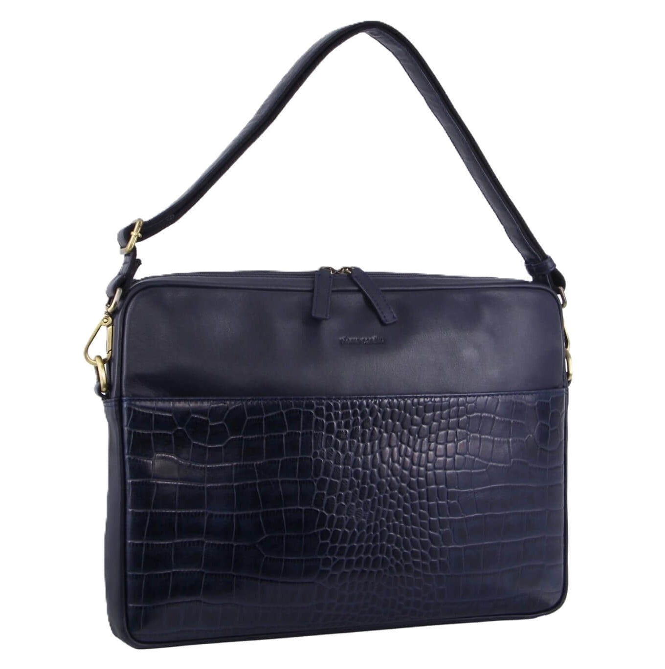 Pierre Cardin PC3497 Croc-Embossed Business-Computer Bag/Navy